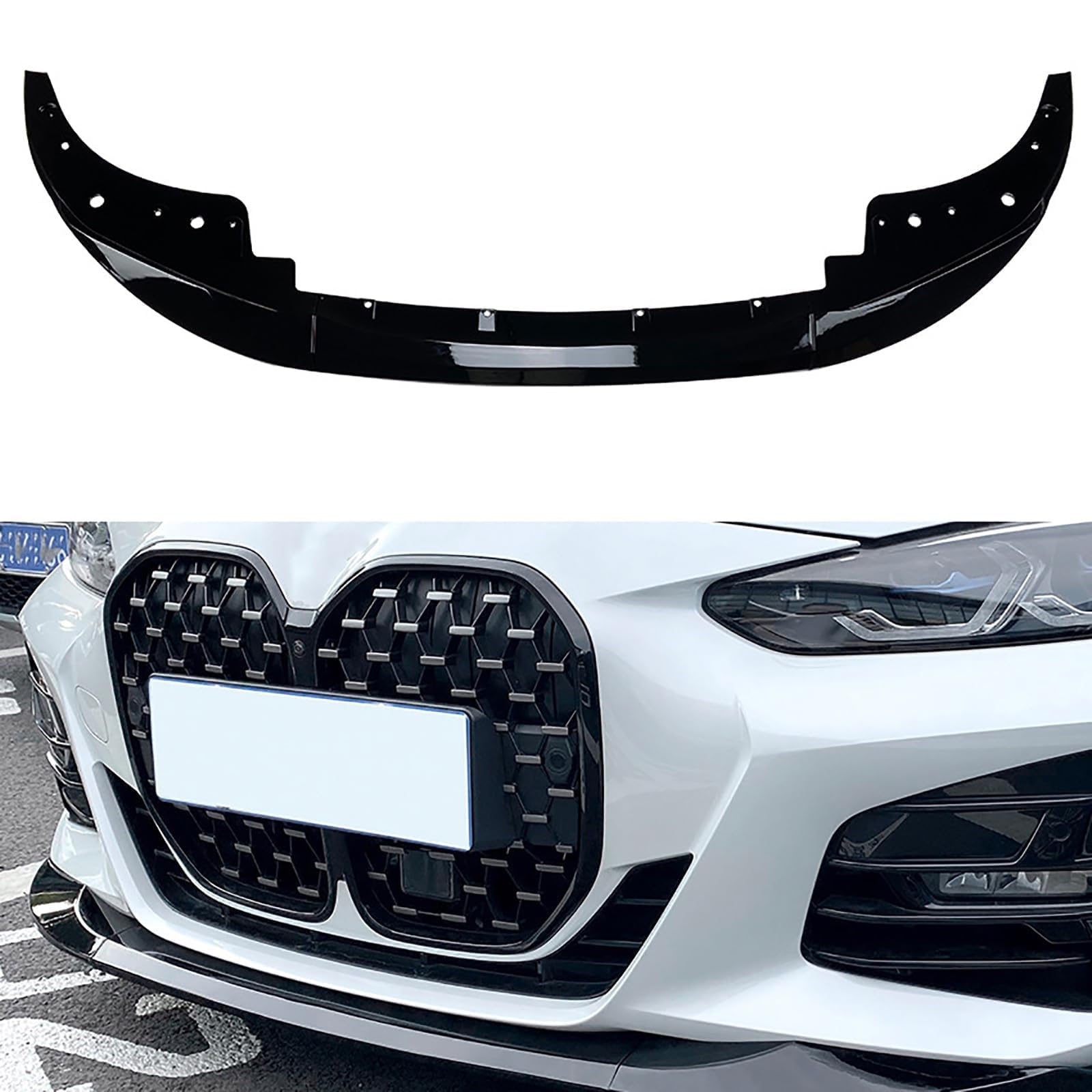 Auto Front Spoiler fur BMW 4 Series G22 G23 2020-2023, Frontlippe Spoilerschutz FrontstoßStange Dekor. von DTGTEX