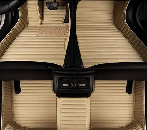 Auto FußMatten für Audi A8 2018-2020, Leder Wasserdicht Abriebfest Auto-Fussmatten wasserdicht rutschfest Automobil Fußmatten,C-beige von DTGTEX