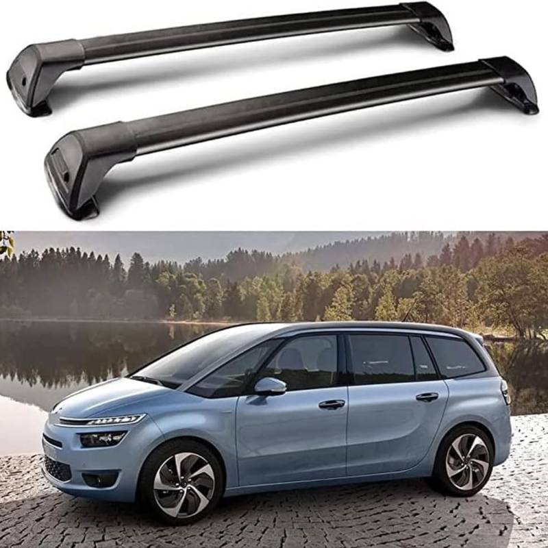 Dachträger Dachgepäckträger für Citroen C4 Grand Picasso 2014, Verstellbare geschlossene Seitenschiene Aluminium Fahrradträger Dachboxen von DTGTEX