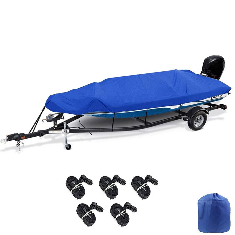 Bootsabdeckplane Wasserdicht Staub Schutz Cover 11ft - 27ft Trailerable Bootsabdeckung 210D Anti-UV Fischerboot Plane Ruderboote V-Rumpf,14to16ft von DTLEO