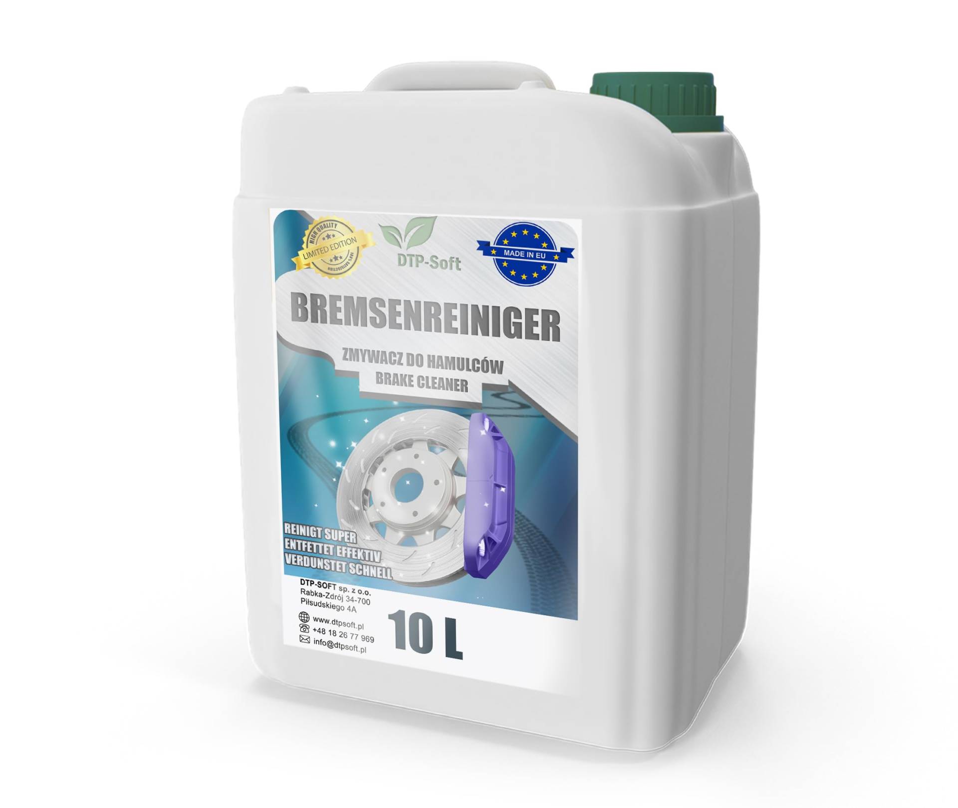 DTP-SOFT Bremsenreiniger 10 Liter | Werkstattreiniger Frei von Aceton | Teilereiniger Entfetter Montagereiniger Acetonfrei 10 L von DTP-SOFT