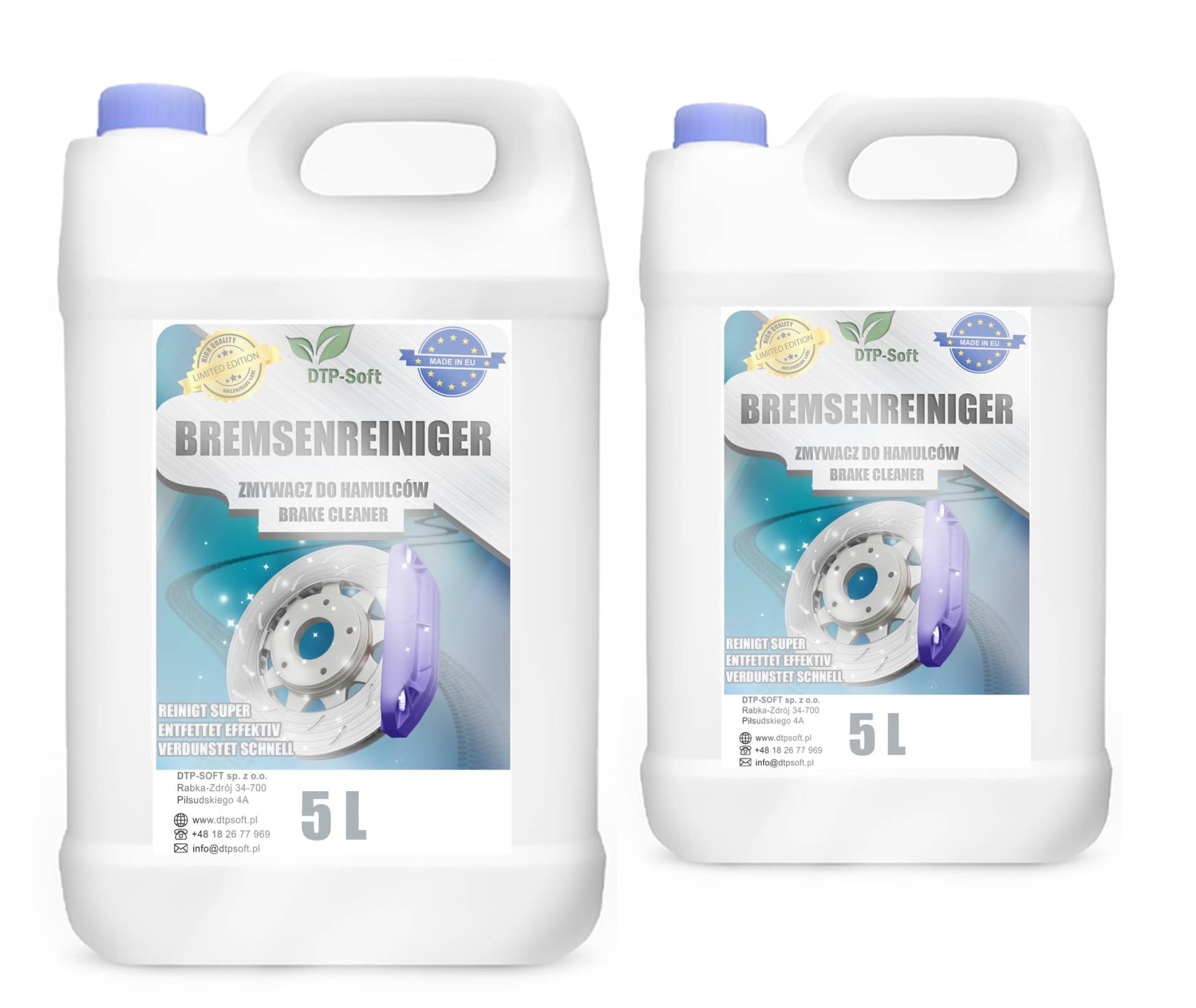 DTP-SOFT Bremsenreiniger 2X 5 Liter | Werkstattreiniger Frei von Aceton | Teilereiniger Entfetter Montagereiniger Acetonfrei 10 L von DTP-SOFT