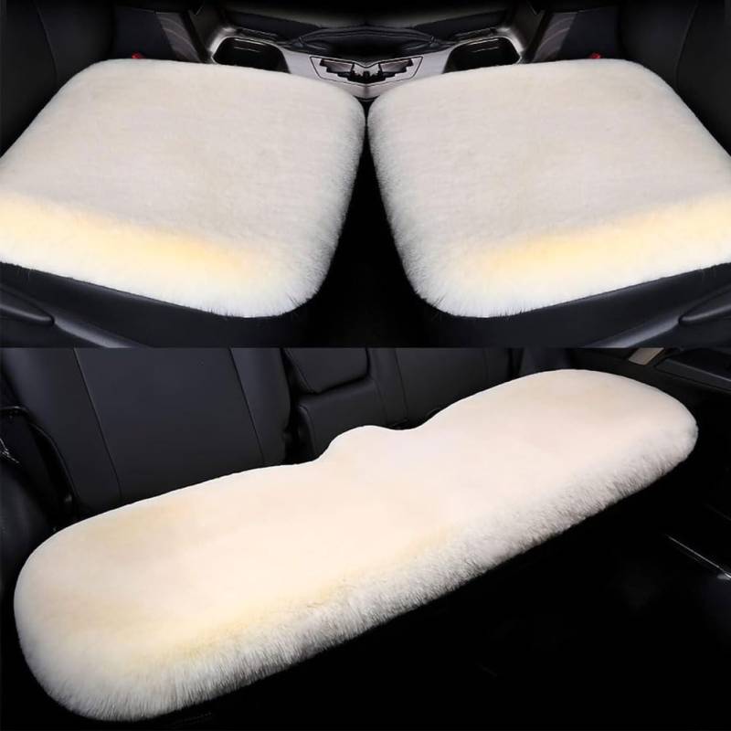 DTZAEUKE Auto Plüsch Pad Sitzkissen Für 3er F30 4er F32 F36 5er G30, Sitzbezüge Autositzkissen Winter Autositzschoner Büro Autositzschutz Autositzbezug Flauschiges,B-Three Piece Set von DTZAEUKE