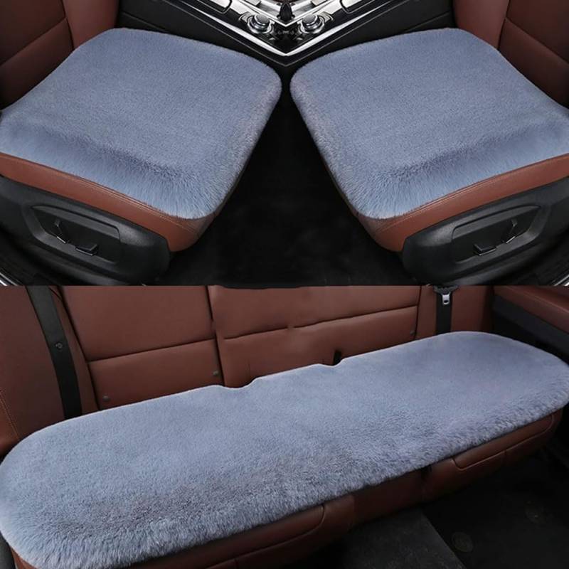 DTZAEUKE Auto Plüsch Pad Sitzkissen Für Hyundai Genesis GV70 5seat 2021 2022, Sitzbezüge Autositzkissen Winter Autositzschoner Büro Autositzschutz Autositzbezug Flauschiges,D-Three Piece Set von DTZAEUKE