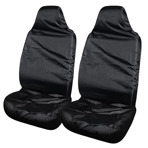 DUANJIAN 2 Stück Sitzschoner für Autositze für Seat Leon 2013-2020, Rutschfestem Boden Wasserdicht Große Netztaschen Leder und Stoff Autositze Zubehör von DUANJIAN