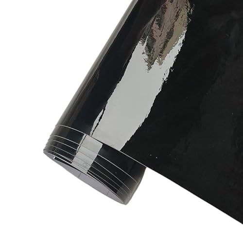 Autofolie Premium Schwarz Klavierlack Vinyl Selbstklebende Autoaufkleber Wrap Film Auto Aufkleber Folie Konsole Laptop Haut Telefon Abdeckung Motorrad Car Wrapping Folie(Glossy vinyl,30 x152cm) von DUANSIYU