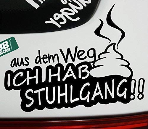 AUS DEM Weg STUHLGANG Sticker Bomb Tuning Aufkleber Decal - Dub (weiß innenklebend) von DUB SPENCER