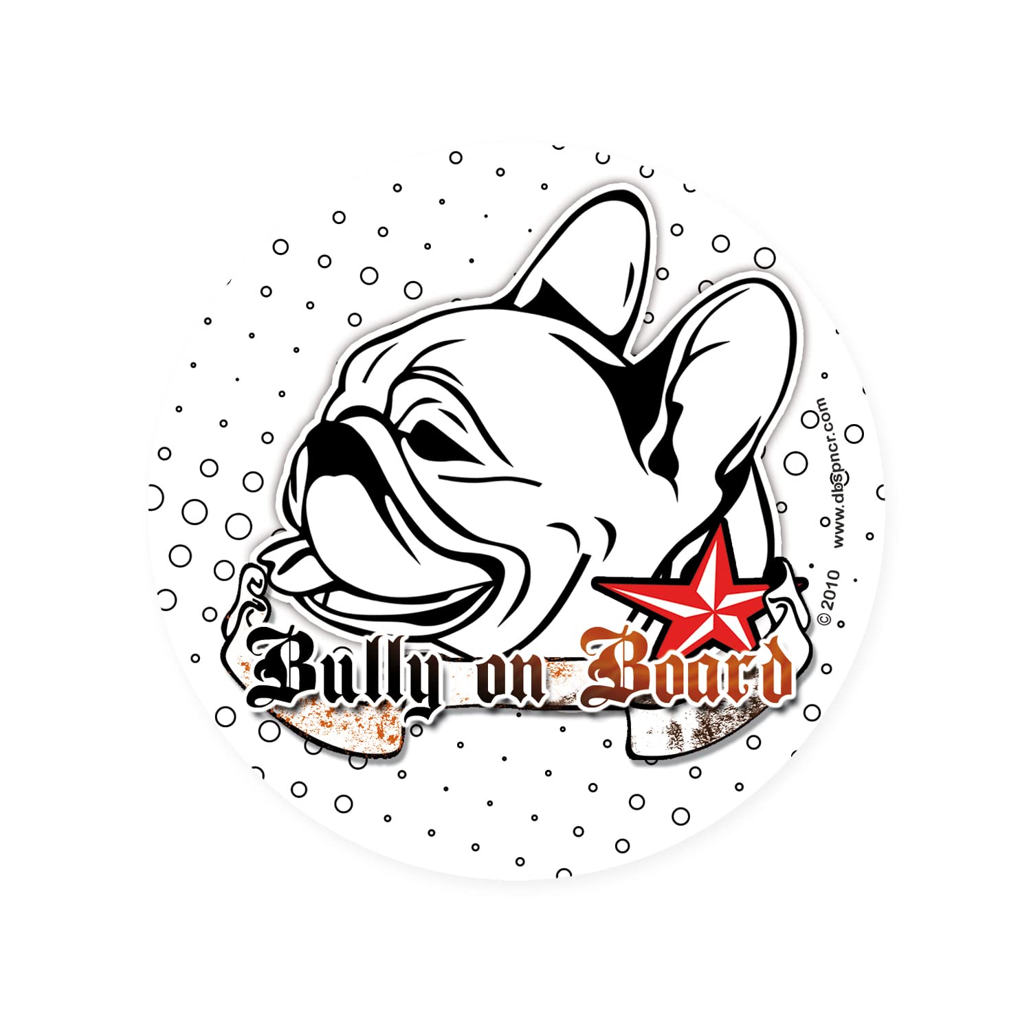 DUB SPENCER French Bulldog Hunde Aufkleber | Französische Bulldogge Sticker Ø 95 mm | UV beständig | für Outdoor & Indoor (Bully on Board) von DUB SPENCER