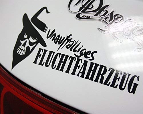 Fluchtwagen Fluchtfahrzeug Sticker Bomb Aufkleber Decal - Dub (weiß außenklebend) von DUB SPENCER