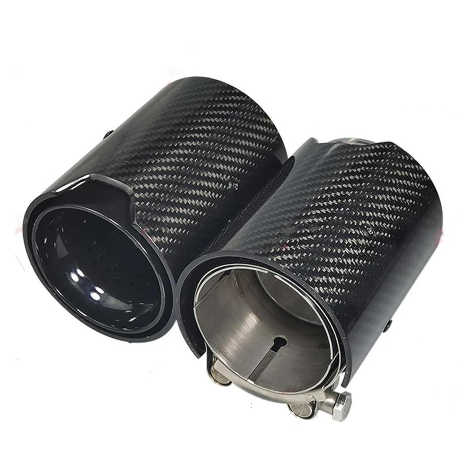 Auspuffrohr 1PCS Für M2 F87 M3 F80 M4 F82 F83 Auspuff Geändert Geeignete Autos Carbon Fiber Schwanz Schalldämpfer Rohr Tipps Auspuff Endrohr(Gold Glossy in63mm) von DUDUYANG