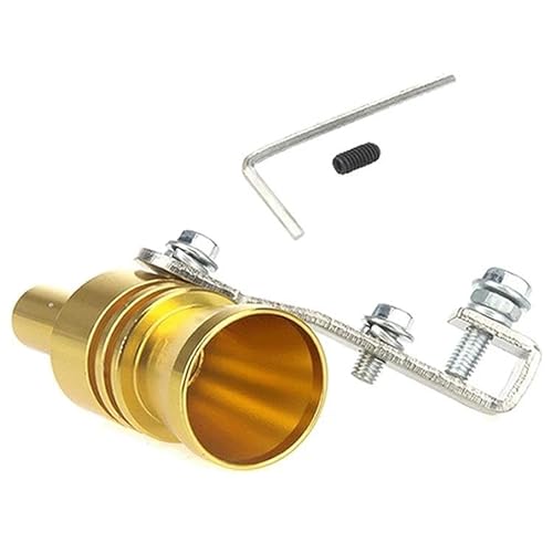 Auspuffrohr Auto Fahrzeug Refit Gerät Motorrad Sound Imitator Turbo Pfeife Turbo Sound Schalldämpfer Turbo Pfeife Auspuffrohr Sounder Auspuff Endrohr(Gold (Caliber 2.5cm)) von DUDUYANG