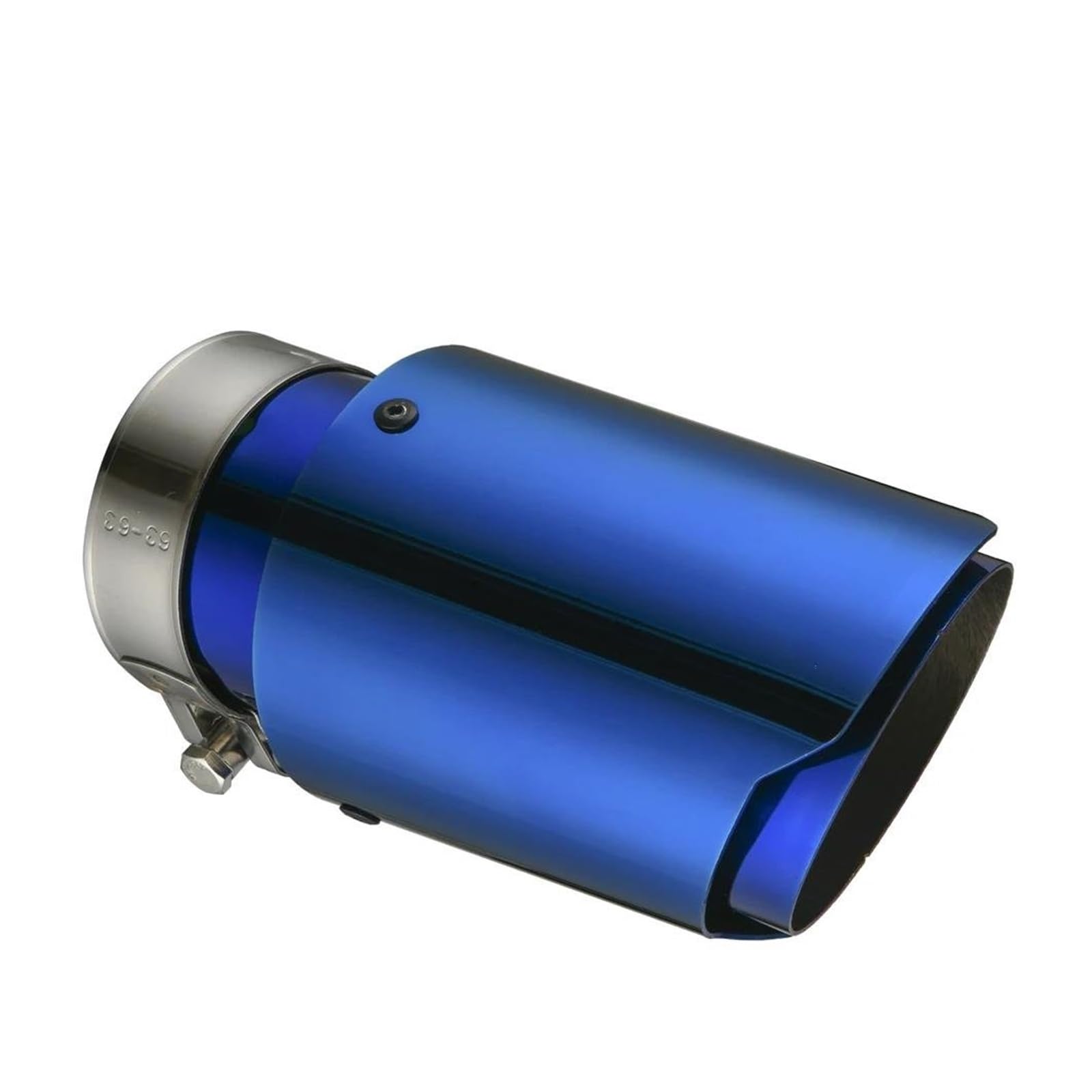 Auspuffrohr Auto Universal Schalldämpfer Spitze Auspuffanlage Gerade Blau Dekoration Auspuffrohr Schalldämpfer Edelstahl Auspuff Endrohr(63mm-101mm) von DUDUYANG