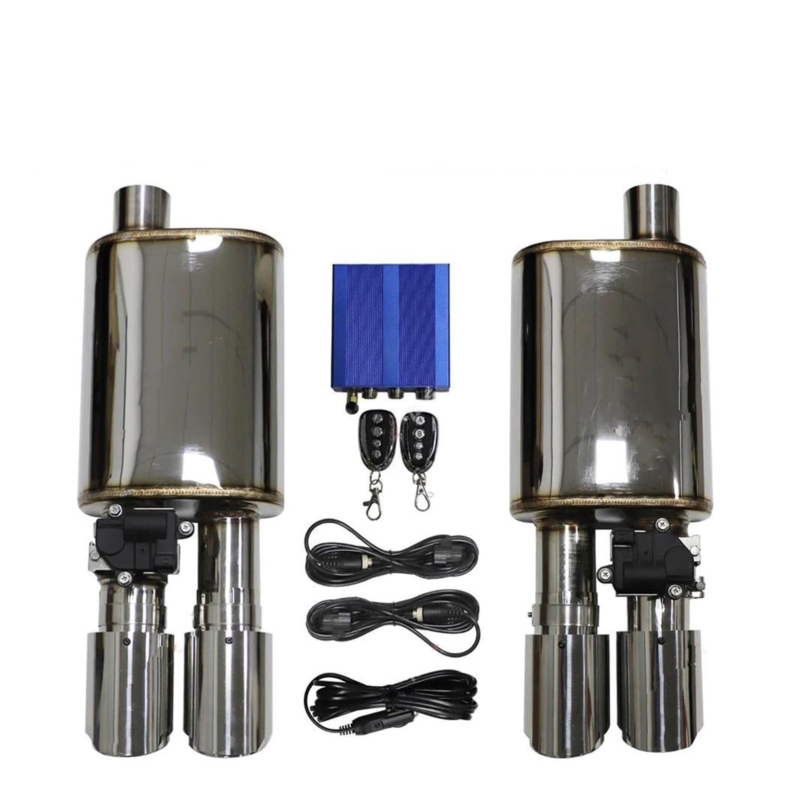 Auspuffrohr Schalldämpfer, Edelstahl, Auto-Auspuffrohr-Set, Abgasanlage, Elektrische Ventilsteuerung, Verstellbarer Ventilwinkel, Carbon-Spitze Auspuff Endrohr(B 51MM) von DUDUYANG