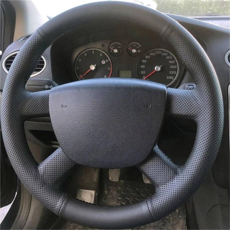 Auto-Lenkradabdeckung Für Ford Für Kuga Für Focus 2 Für C-MAX Für Transit 2005 2006 2007-2011 Mikrofaser Leder Auto Lenkrad Abdeckung Griff Abdeckung Innen Auto Zubehör Lenkradabdeckung(Gray Thread) von DUDUYANG