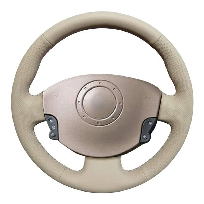 Auto-Lenkradabdeckung Für Megane 2 2003 2004 2005 2006 2007 2008 Für Kangoo 2008 Für Scenic 2 2003 2004 2005 2006-2009 Beige Kunstleder Handgenähte Auto-Lenkradabdeckung Lenkradabdeckung(Beige thread) von DUDUYANG