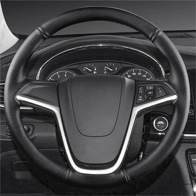 Auto-Lenkradabdeckung Für Opel Für Astra (J) Für Ampera 2010-2015 Für Meriva (B) 2010-2017 Für Zafira Für Tourer 2011 2012-2016 Schwarze Kunstleder-Autolenkradabdeckung Lenkradabdeckung(White Thread) von DUDUYANG