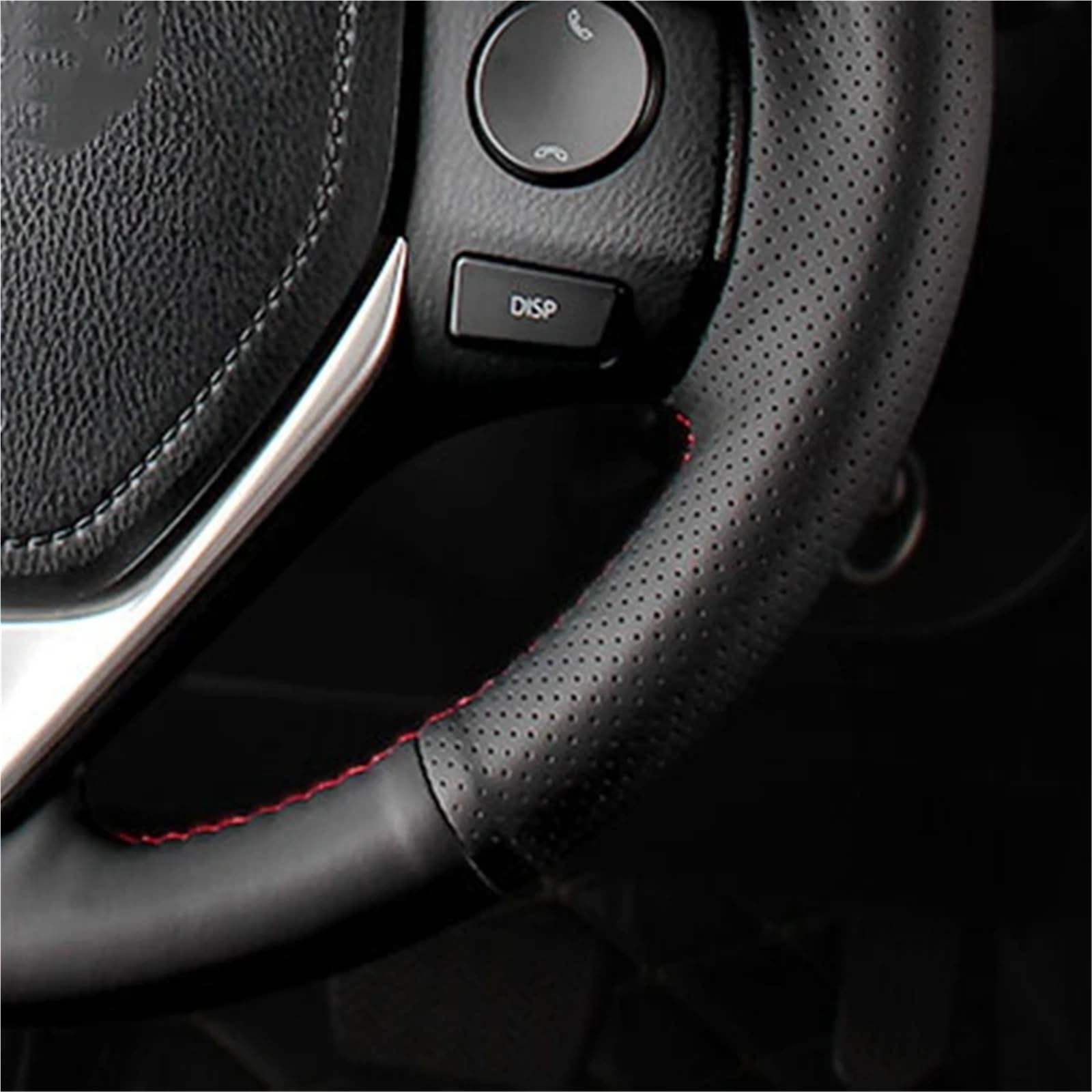 Auto-Lenkradabdeckung Für Toyota Für RAV4 2013 2014-2019 Für Corolla 2014-2019 Für Auris 2013-2016 Für Scion IM 2016 Anti-Slip Schwarz Leder Lenkrad Geflecht Abdeckung Lenkradabdeckung(Yellow Thread) von DUDUYANG