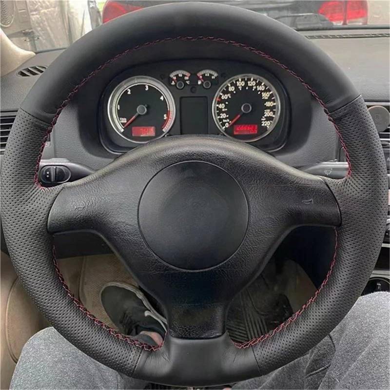 Auto-Lenkradabdeckung Für VW Für Passat Für B5 Für Golf 4 1996 1997 1998 1999 2000 2001 2002 2003 Mikrofaser Leder Lenkrad Abdeckung Griff Abdeckung Innen Auto Zubehör Lenkradabdeckung(Pink Thread) von DUDUYANG