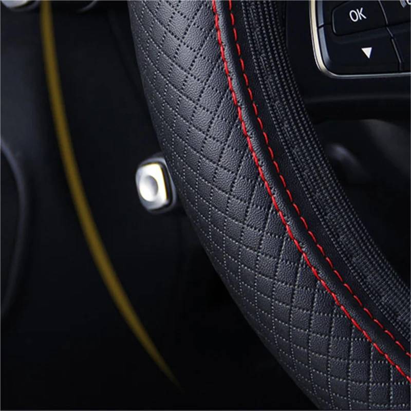 Auto-Lenkradabdeckung Universal Auto Lenkrad Abdeckung Mikrofaser Leder Schutzhülle Anti Slip Atmungsaktiv Für 37-39 cm Lenkrad Schutz Lenkradabdeckung(Schwarz) von DUDUYANG