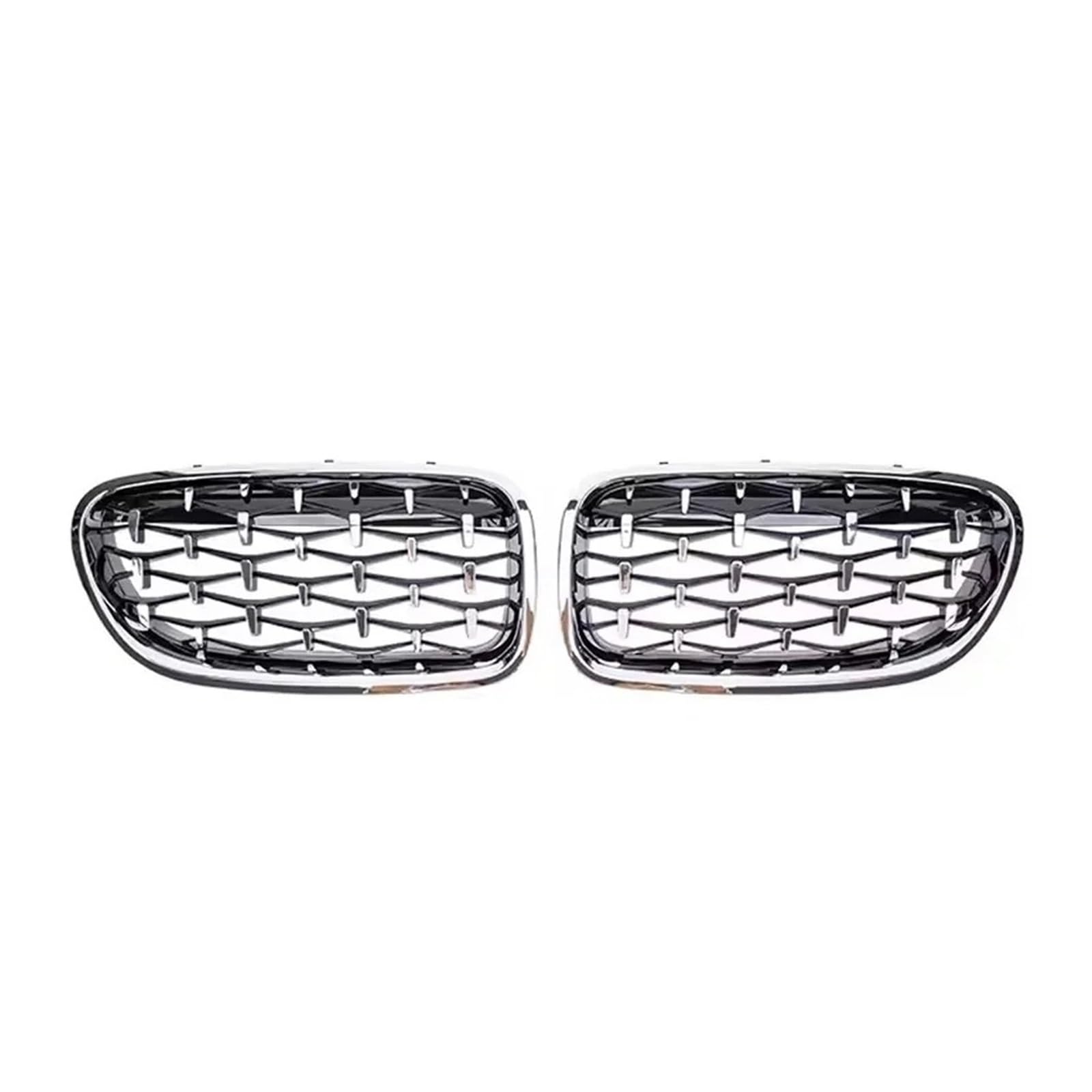 Front Kühlergrille Für 5er F10 F11 F18 2010-2017 528i 535i Frontstoßstange Doppellamellengrill Oberer Renngitter Im Silbernen Diamanten-Stil Auto Frontgrill(Diamond-Silver) von DUDUYANG