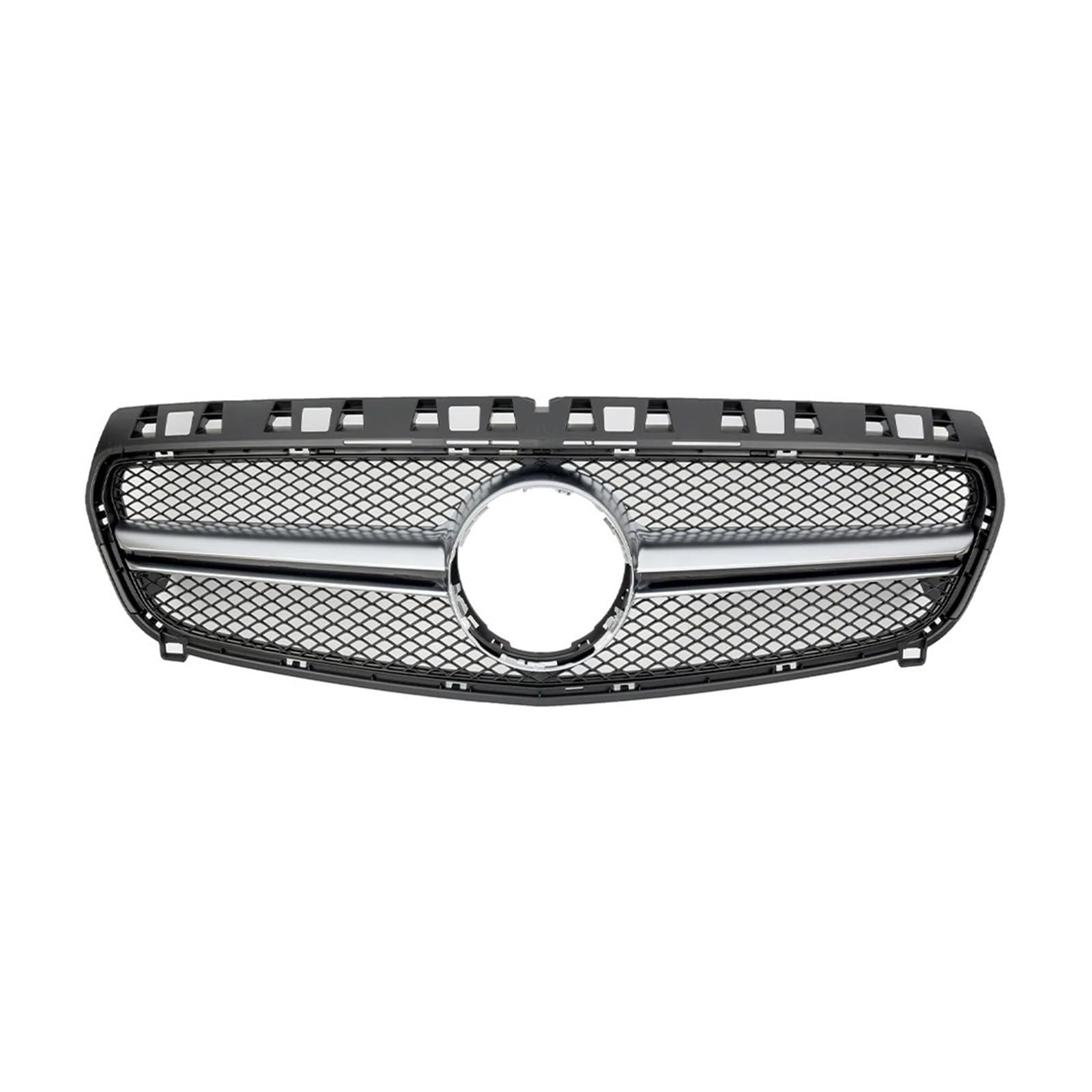 Front Kühlergrille Für Benz A-Klasse W176 2013 2014 2015 A180 A200 A250 A45 Für AMG Chrom Schwarz Diamanten Stil Grille Schwarz Für GTR Front Stoßstange Grille Auto Frontgrill(A-Silver) von DUDUYANG