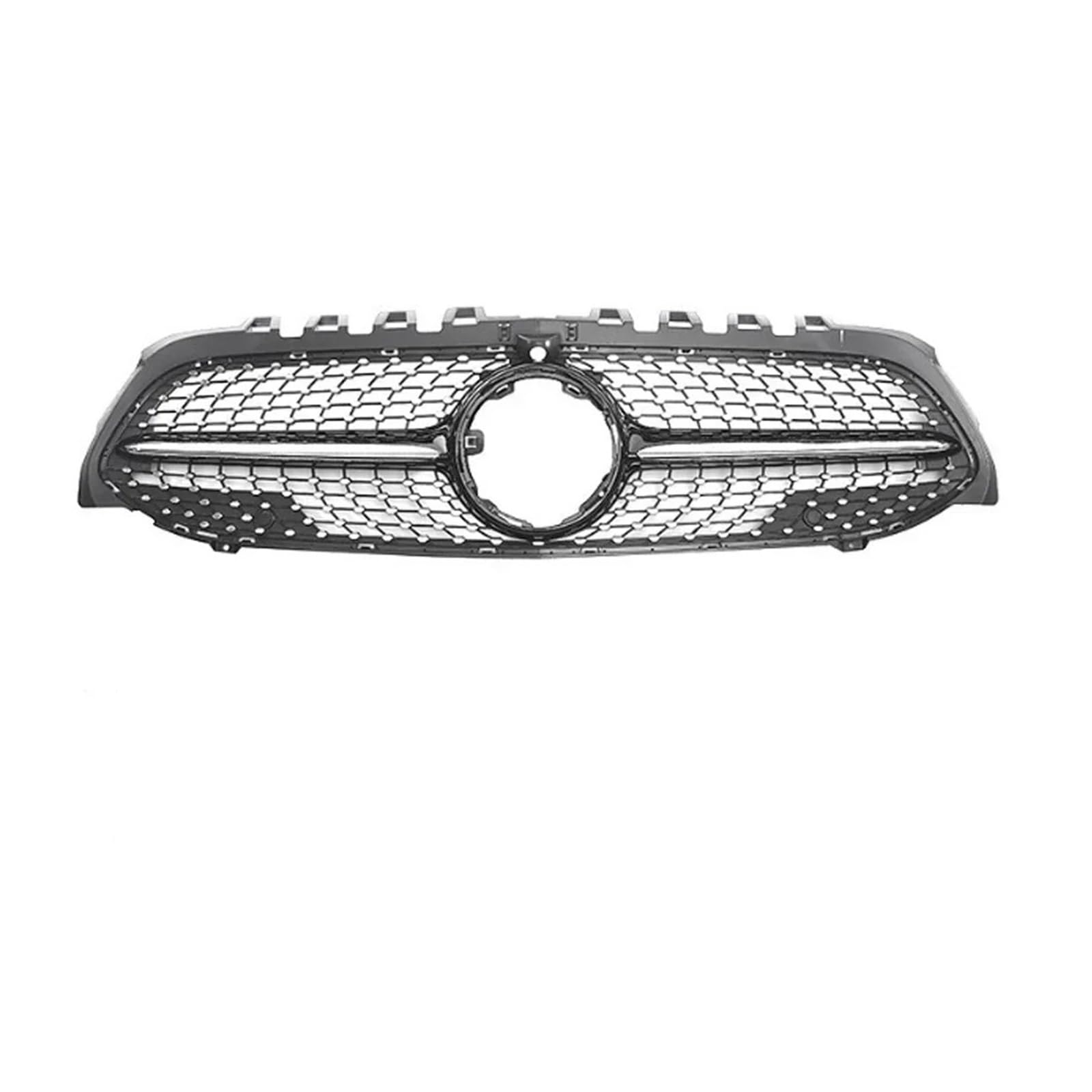 Front Kühlergrille Für Benz Für CLA Klasse 2020 2021 2022 2023 C118 Coupe W118 GT Kühlergrill Schwarz Silber Front Stoßstange Grill Auto Frontgrill(Diamonds-Black 360) von DUDUYANG