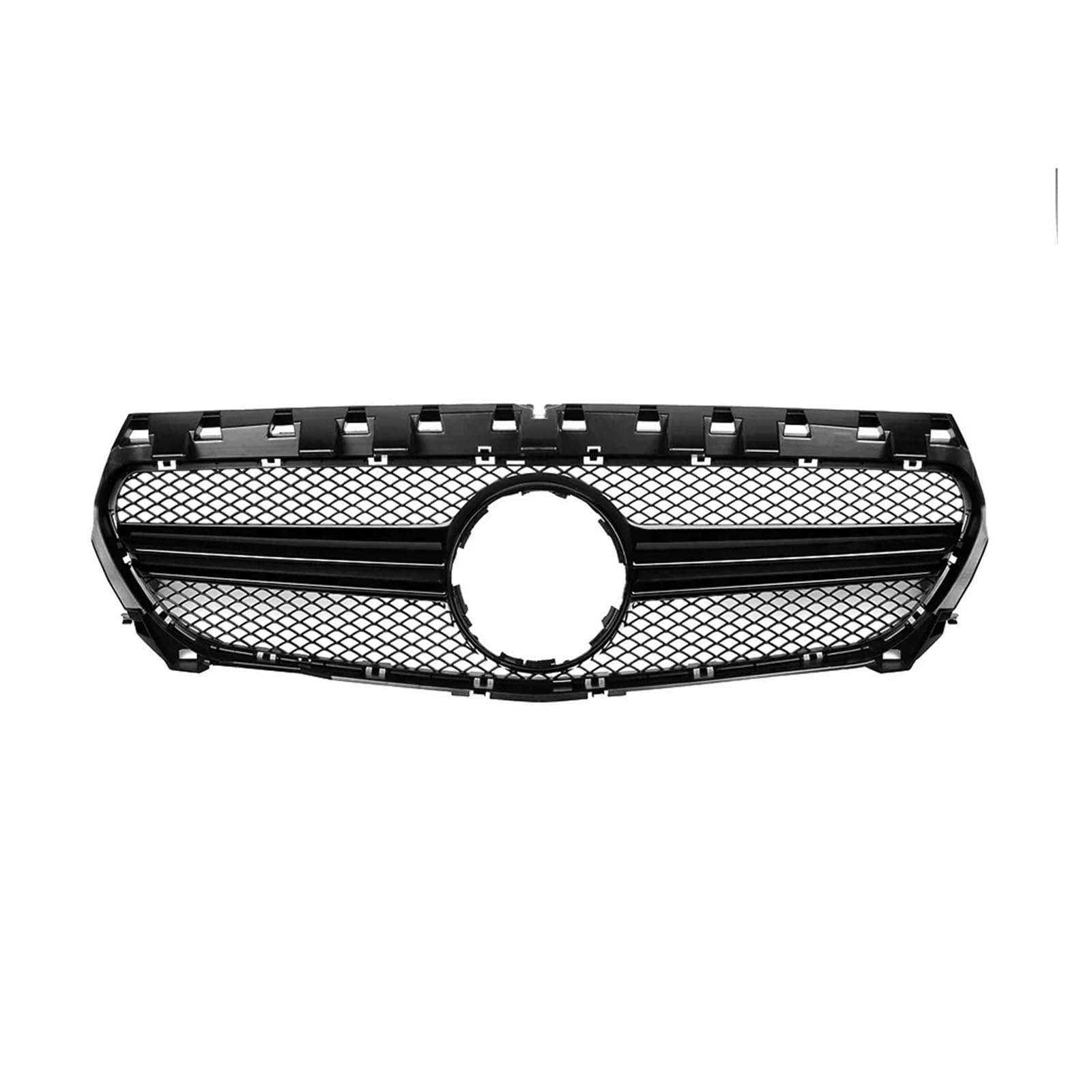 Front Kühlergrille Für Benz Für CLA-Klasse W117 CLA180 CLA200 CLA250 CLA45 Für AMG 2013-2019 Schwarz Für GTR Stil Kühlergrill Chrom Diamanten Stoßstange Grille Auto Frontgrill(A-Black) von DUDUYANG