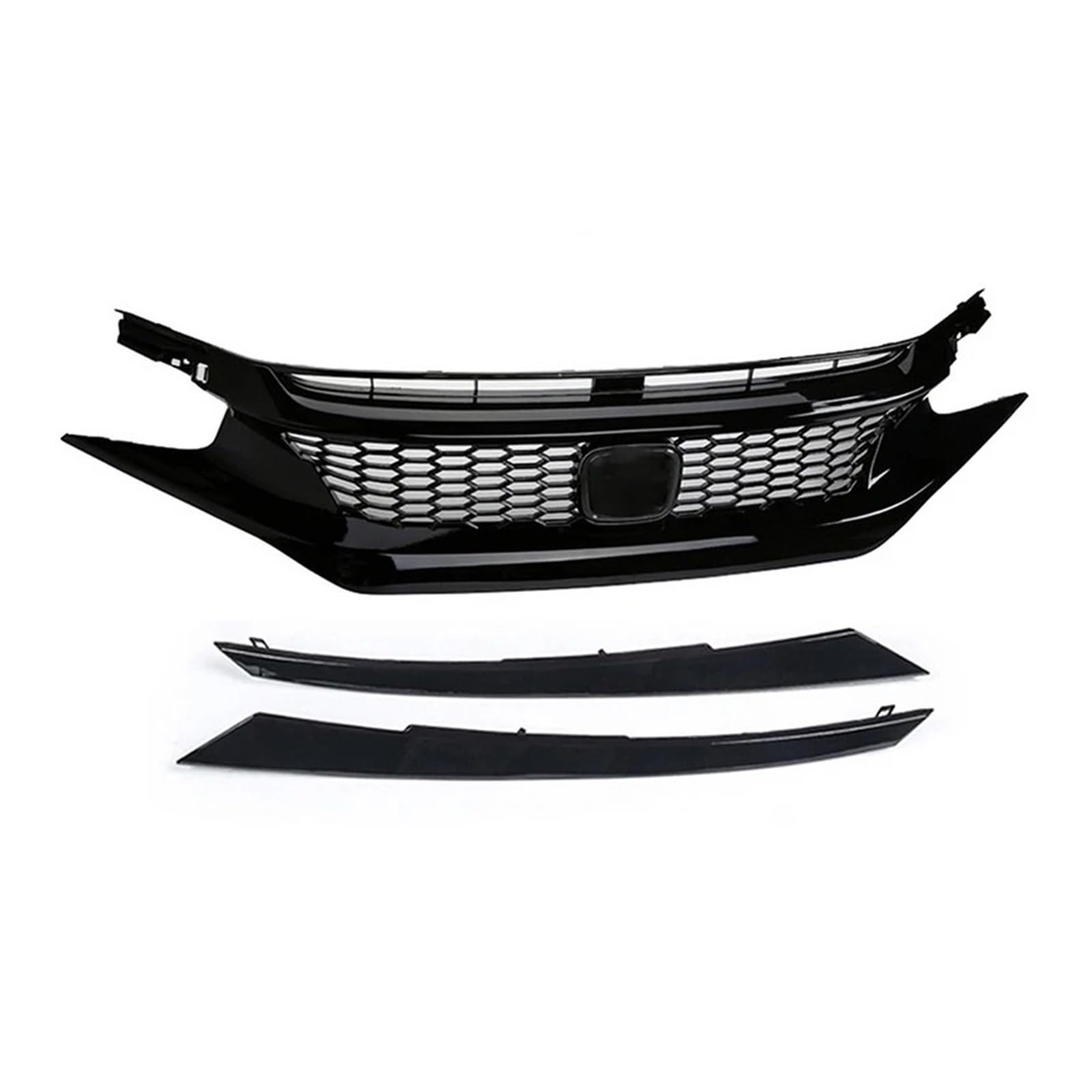 Front Kühlergrille Für Civic 10th Für Gen 2016 17 18 19 20 2021 Frontgrill Racing Grill Net Auto Grid Splitter Oberen Stoßstange Haube Mesh Grills Außen Schwarz Auto Frontgrill(16-18 Type 2) von DUDUYANG