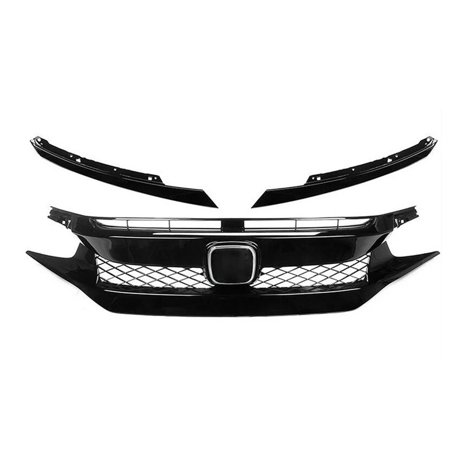 Front Kühlergrille Für Civic 10th Für Gen 2016 17 18 19 20 2021 Frontgrill Racing Grill Net Auto Grid Splitter Oberen Stoßstange Haube Mesh Grills Außen Schwarz Auto Frontgrill(19-20 Type 1) von DUDUYANG