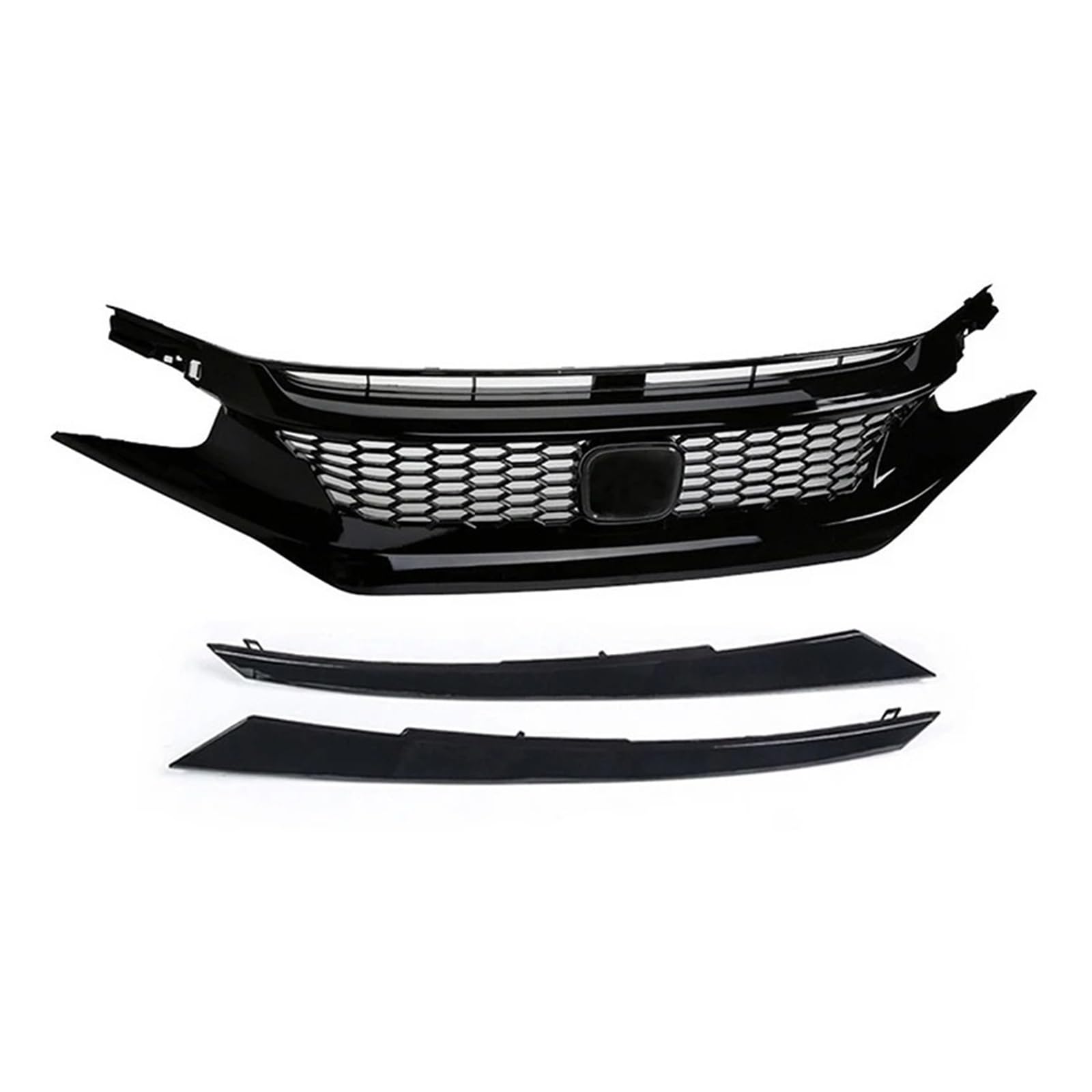 Front Kühlergrille Für Civic 10th Für Gen 2016 17 18 19 20 2021 Frontgrill Racing Grill Net Auto Grid Splitter Oberen Stoßstange Haube Mesh Grills Außen Schwarz Auto Frontgrill(19-20 Type 2) von DUDUYANG