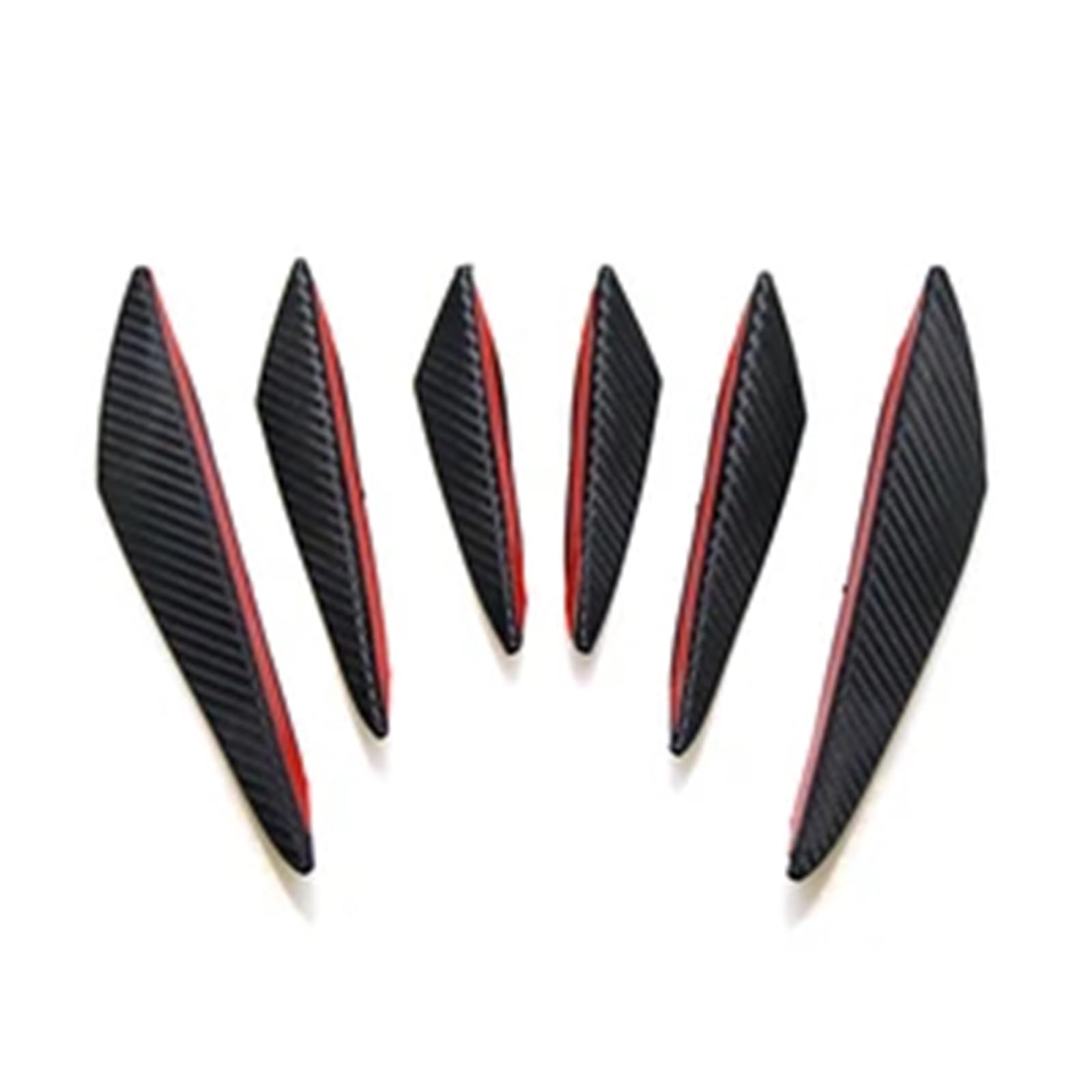 Frontstoßstange 4/6Pcs Auto Geändert Canard Dekor Auto Zubehör Auto Vorderen Stoßfänger Lip Dekoration Diffusor Shunt Fin Körper Spoiler Canard Wertigkeit Front Spoiler Lippe(6pcs Carbon Fiber) von DUDUYANG