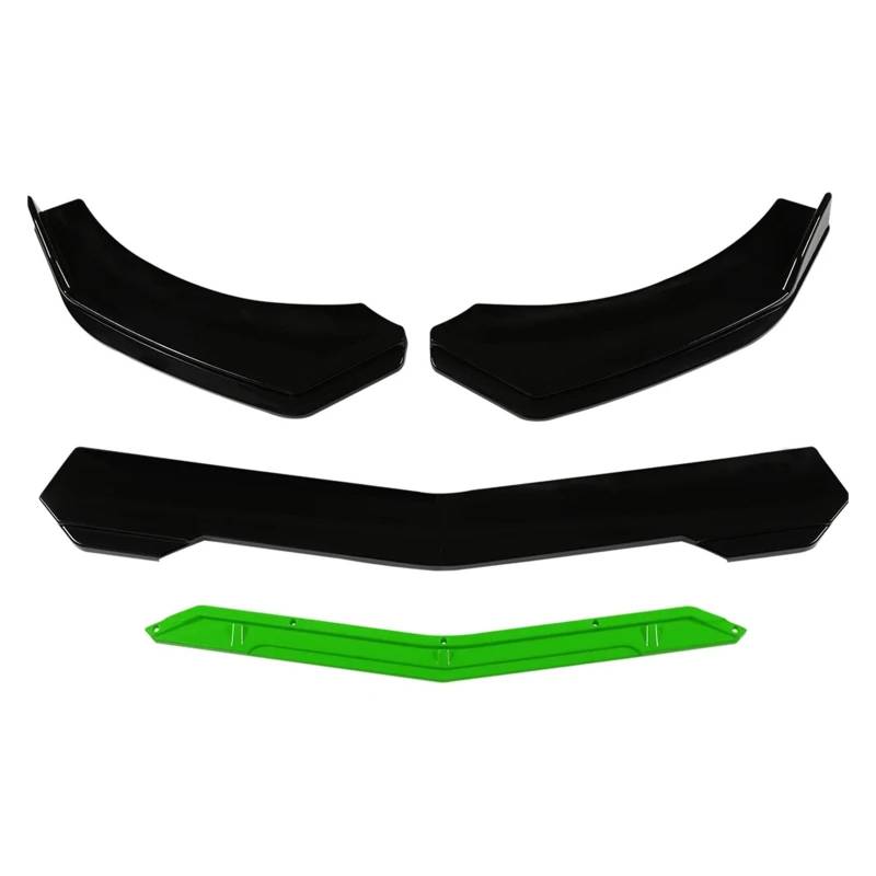 Frontstoßstange 5 Teile/Satz Universal Auto Vorderen Stoßfänger Lippe Kinn Spoiler Splitter Diffusor Körper Kit Schwarz Carbon Druck Außen Zubehör Teile Front Spoiler Lippe(Green) von DUDUYANG