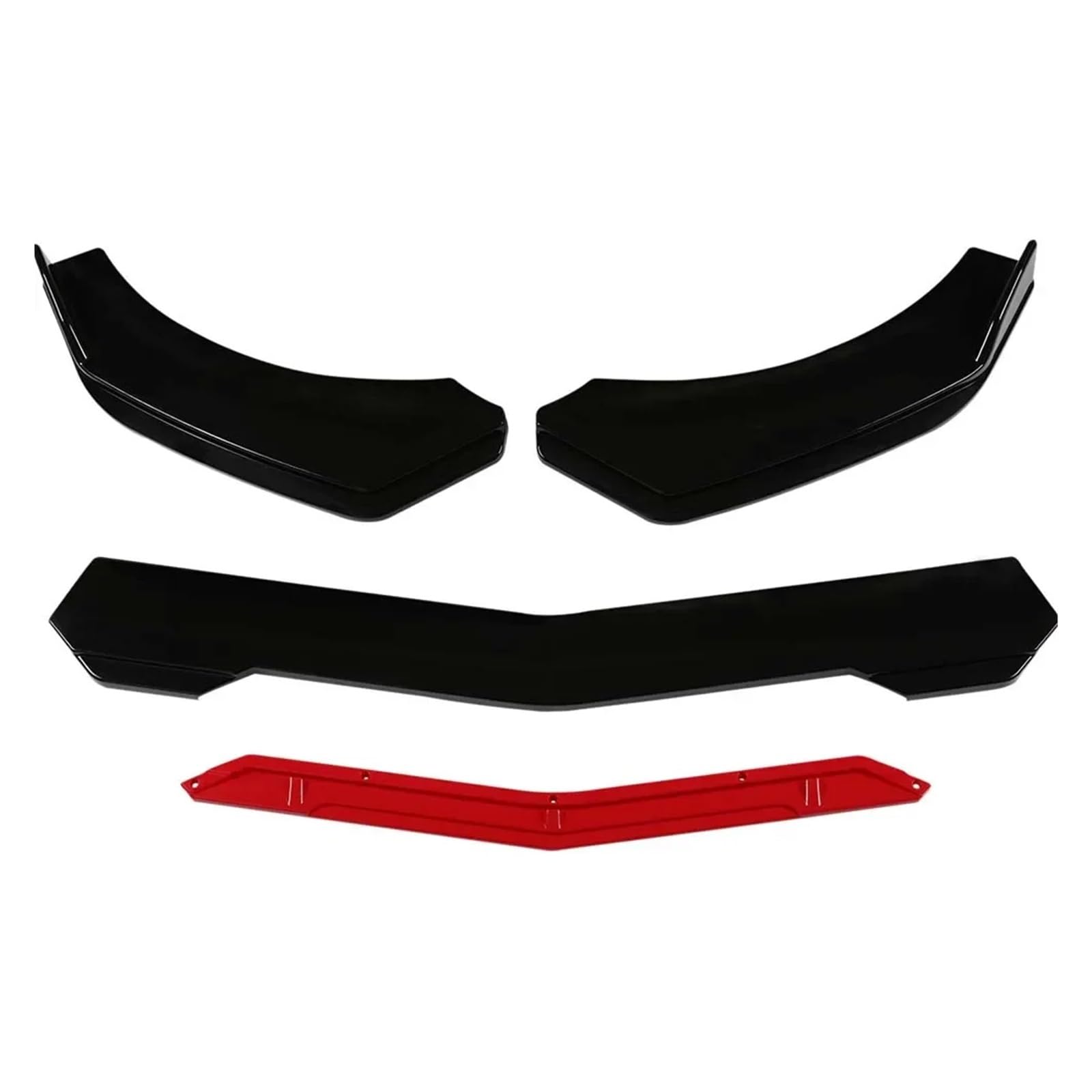 Frontstoßstange 5 Teile/Satz Universal Auto Vorderen Stoßfänger Lippe Kinn Spoiler Splitter Diffusor Körper Kit Schwarz Carbon Druck Außen Zubehör Teile Front Spoiler Lippe(Rot) von DUDUYANG