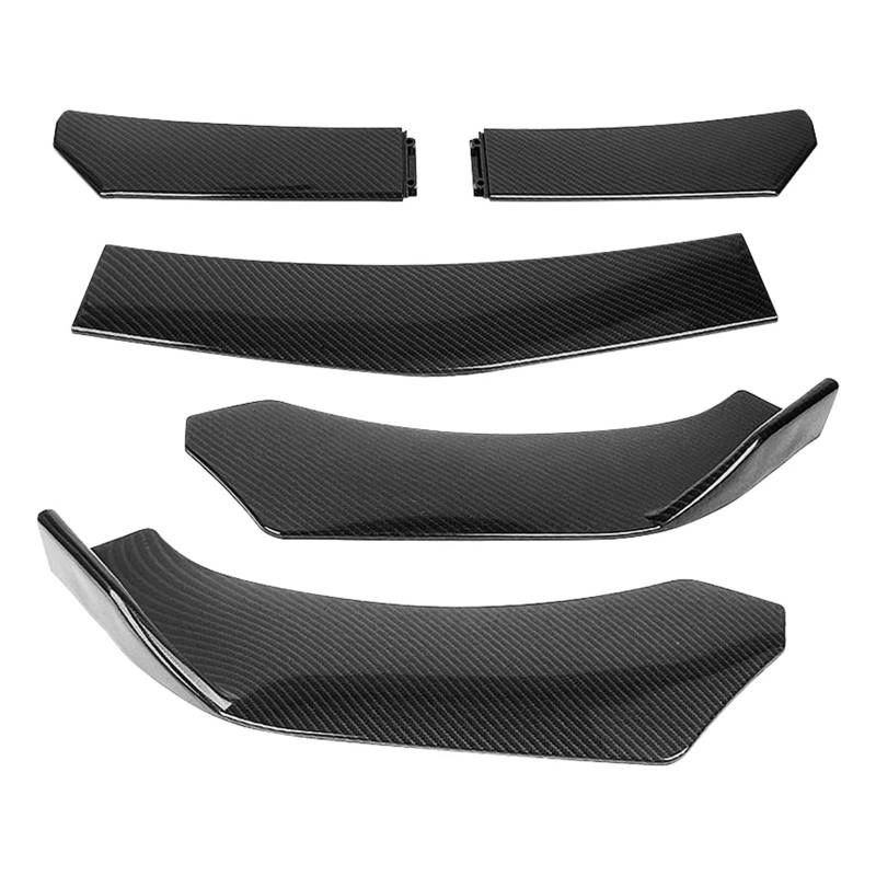 Frontstoßstange 5PCS Einstellbare ABS Front Universal Stoßstange Separator Body Kit Ente Lip Splitter Front Spoiler Lippe(Kohlefaser) von DUDUYANG