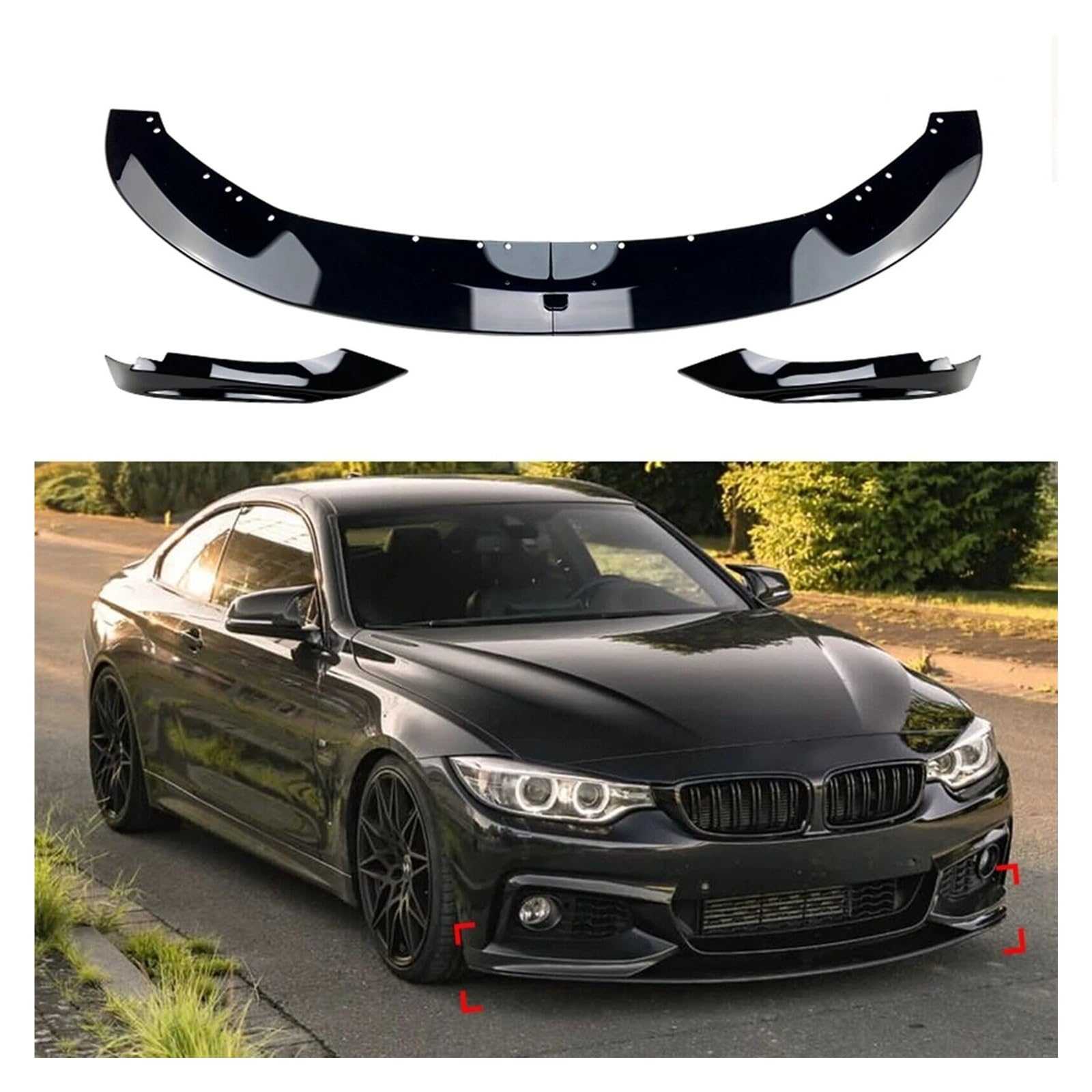 Frontstoßstange Für F32 F33 F36 4 Serie 420i 425i 430i 440i M440i 2014 15 16 17 18 19 2020 Für MP Stil Vorderen Stoßfänger Lip Spoiler Splitter Diffusor Abdeckung Front Spoiler Lippe(Glossy Black) von DUDUYANG