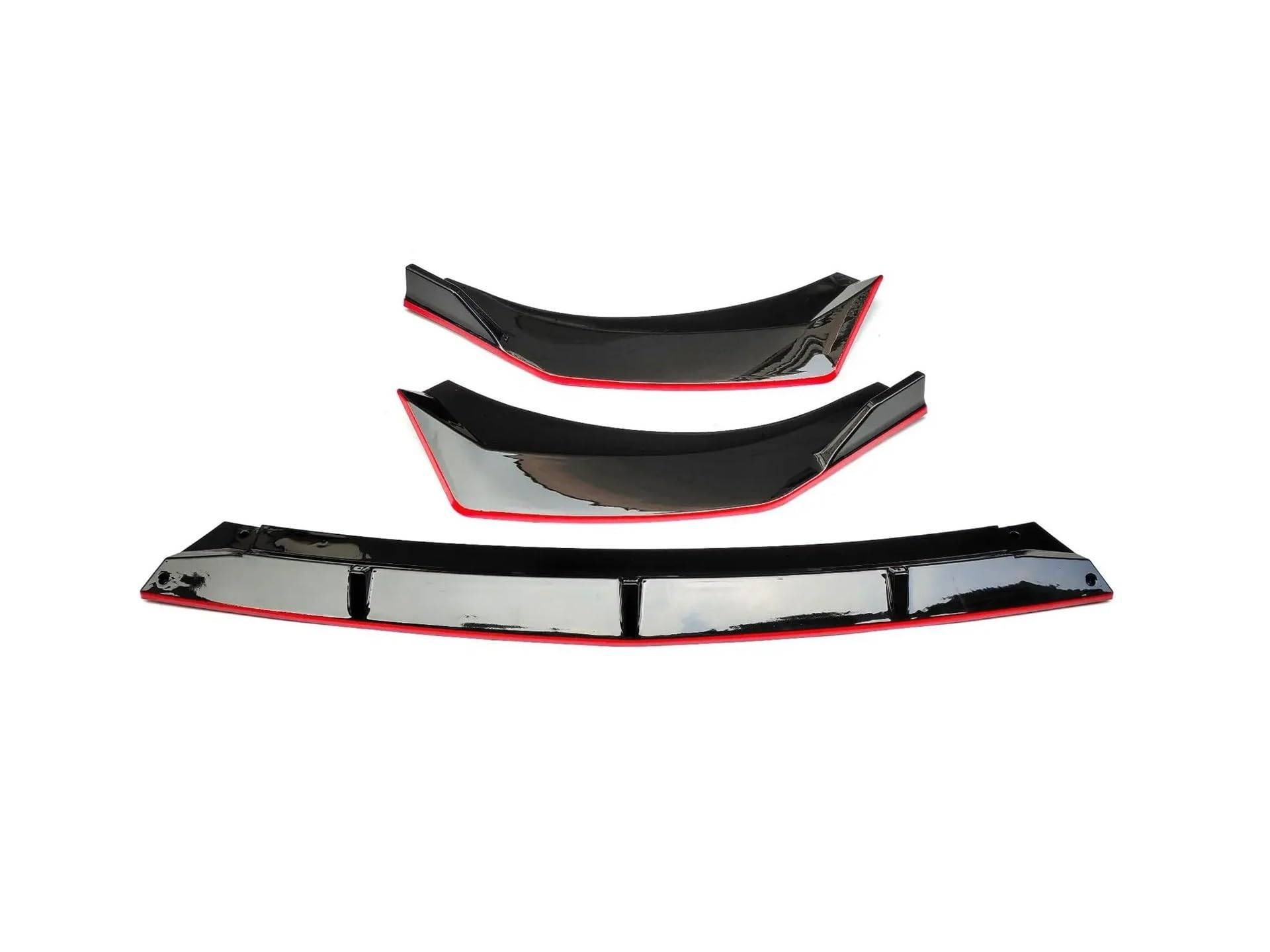 Frontstoßstange Für Hyundai Für Elantra CN7 2020 2021 Front Stoßstange Splitter Lip Diffusor Spoiler Rock Körper Kit Dekorative Streifen Schaufel Front Spoiler Lippe(Gloss Black Red line) von DUDUYANG