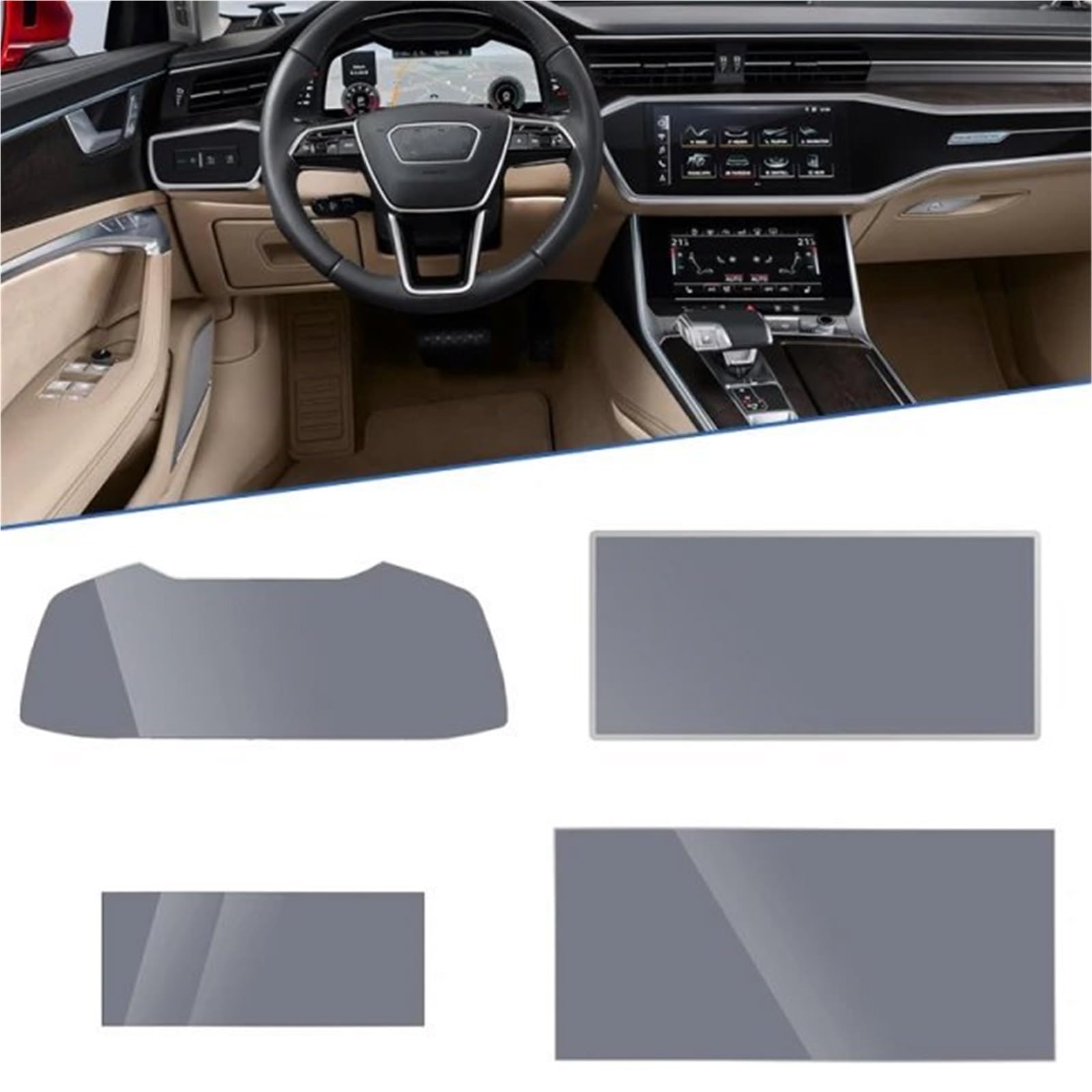 GPS-Displayschutz Für A6 Für C8 4K Für A7 Für 4K8 2019 2020 2021 Auto Navigation Instrument AC Film GPS Touch Full Screen Protector Gehärtetes Glas Zubehör Displayschutzfolie(4 PCS Set) von DUDUYANG