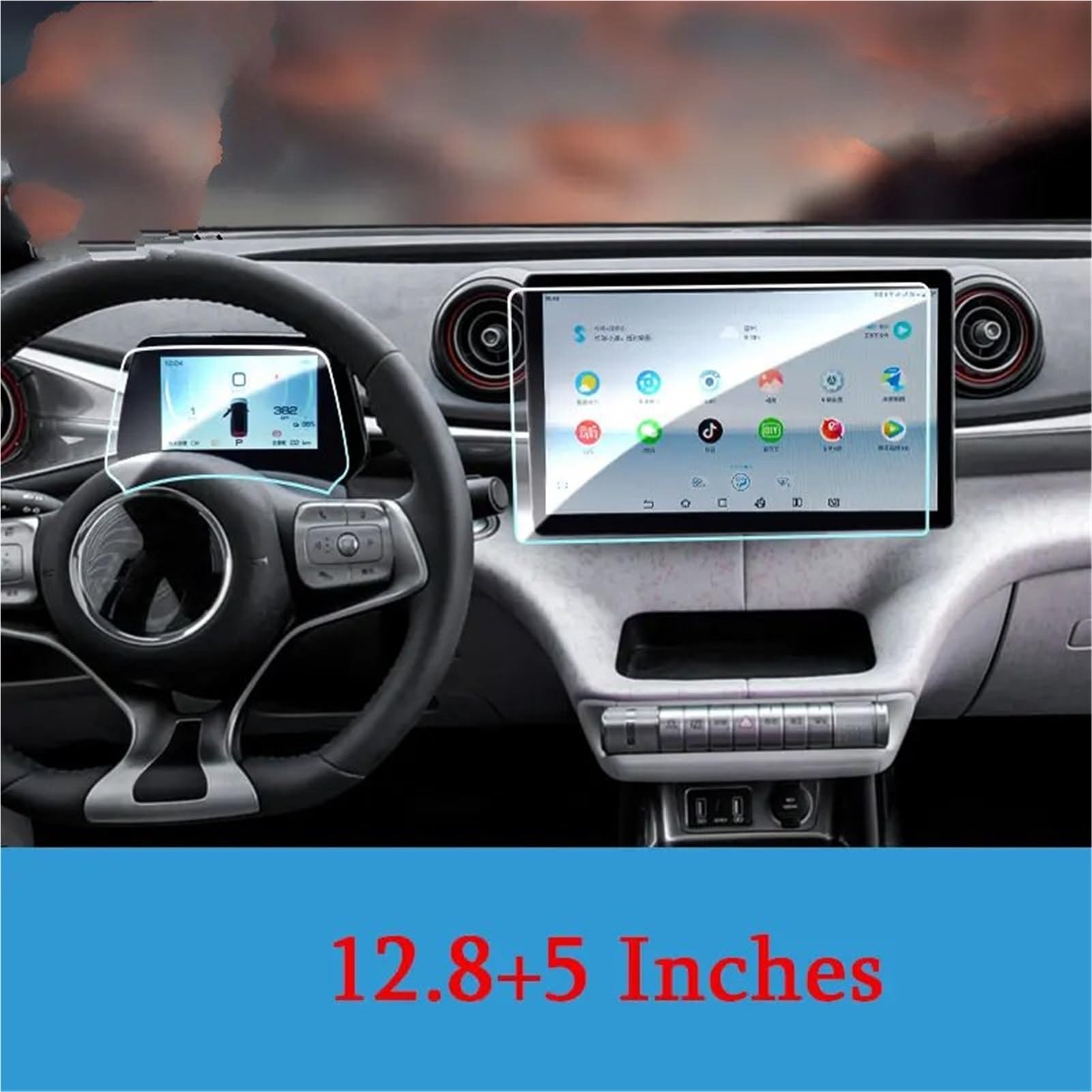 GPS-Displayschutz Für BYD Für ATTO 1 Für Dolphin Für EA1 2022 2023 Zubehör Auto Styling Auto Navigation Screen Protector Schutz Film Displayschutzfolie(12.8and 5inches) von DUDUYANG