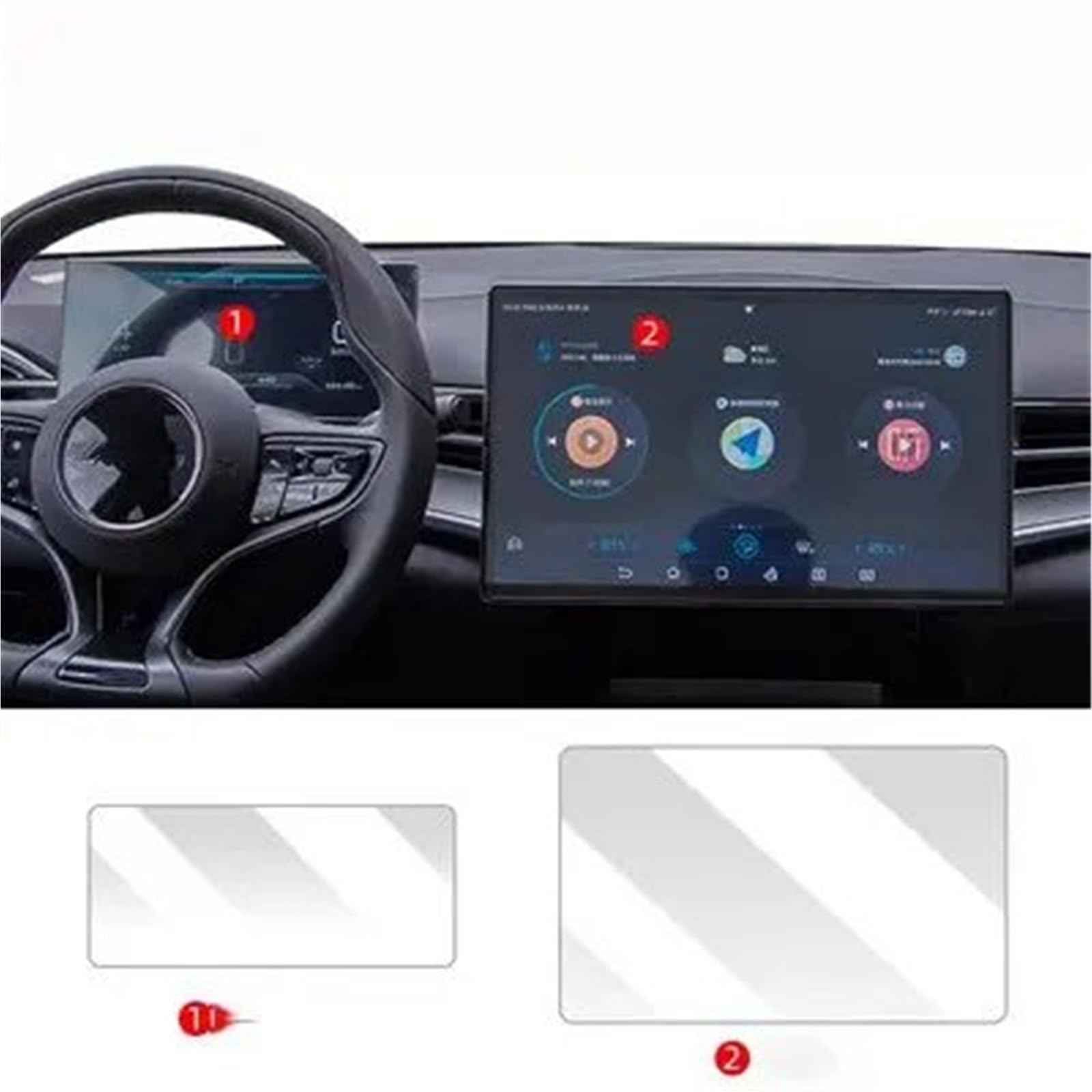 GPS-Displayschutz Für BYD Für Dichtung 15,6 Zoll 2023 Auto GPS Navigation Schutz Film LCD Bildschirm Anti-Scratch Film Fitting Gehärtetem Glas Schutz Displayschutzfolie(GPS and Dashboard) von DUDUYANG