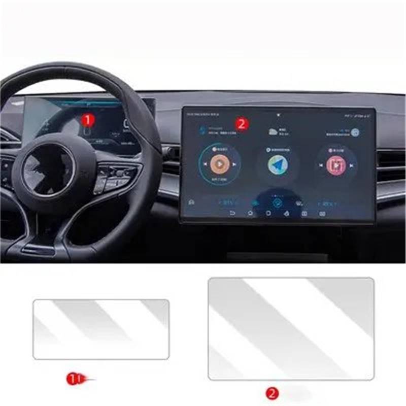 GPS-Displayschutz Für BYD Für Dichtung 15,6 Zoll 2023 Auto GPS Navigation Schutz Film LCD Bildschirm Anti-Scratch Film Fitting Gehärtetem Glas Schutz Displayschutzfolie(GPS and Dashboard) von DUDUYANG