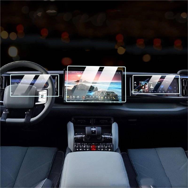 GPS-Displayschutz Für BYD Für Gleichung Für Leopard Für Leopard 5 2023 Auto Innen Zubehör Auto Navigation Gehärtetem Glas Screen Protector Film Displayschutzfolie(3PCS) von DUDUYANG