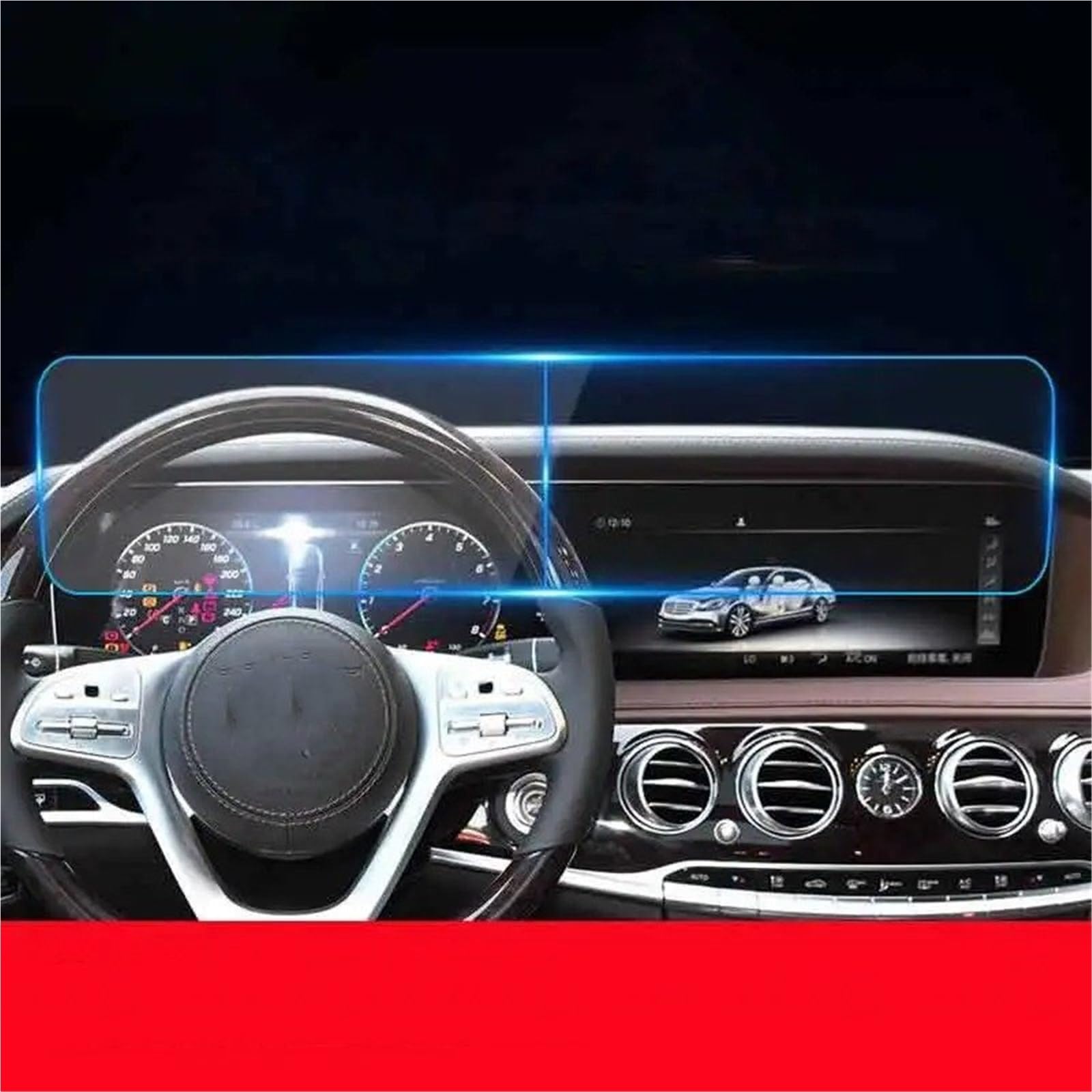 GPS-Displayschutz Für Benz Für S-Klasse Für W221 Für W222 Für S350L-S500 2019 2020 Auto GPS Navigation Film LCD Bildschirm Gehärtetem Glas Schutz Displayschutzfolie(GPS Dash Board) von DUDUYANG