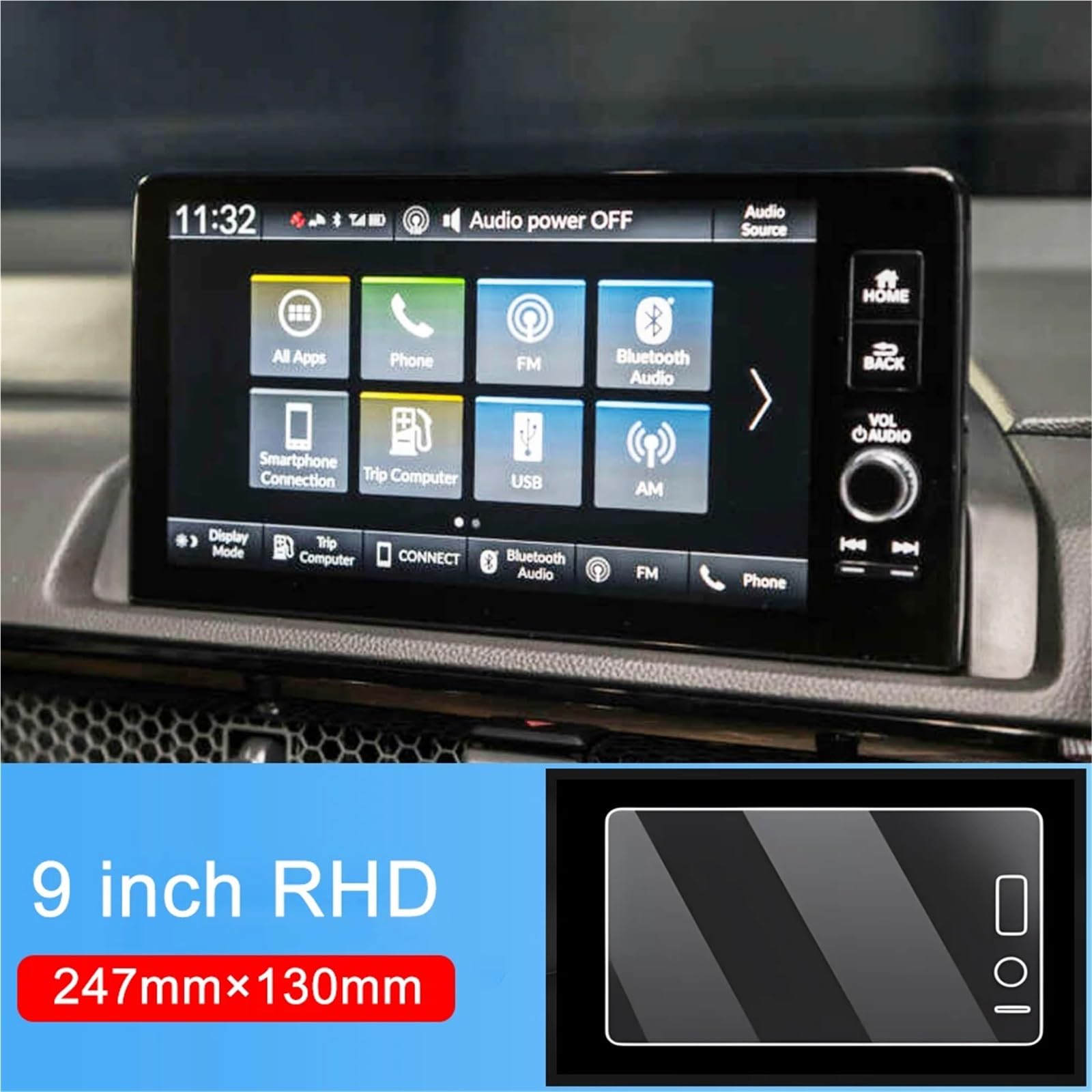 GPS-Displayschutz Für CR-V Für CRV 6th Gen 2023 2024 2025 Gehärtetes Glas GPS Navigation Display-schutzfolie Aufkleber Auto Zubehör Displayschutzfolie(9 inch RHD) von DUDUYANG