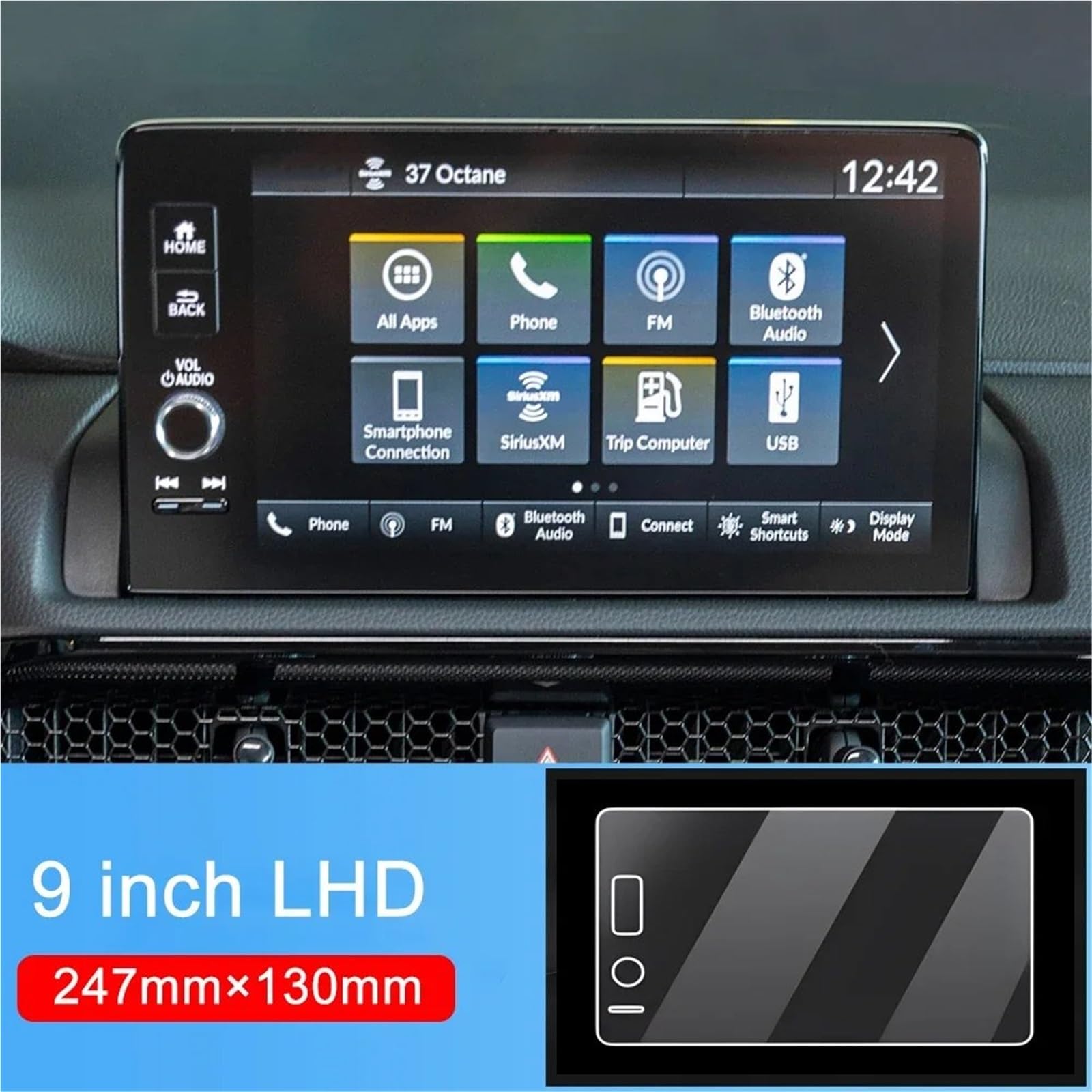 GPS-Displayschutz Für CRV 6th Gen 2023 2024 2025 Für CR-V Für Hybrid Gehärtetes Glas Zubehör Auto Center Control Navigation Screen Protector Film Displayschutzfolie(9 inch LHD) von DUDUYANG