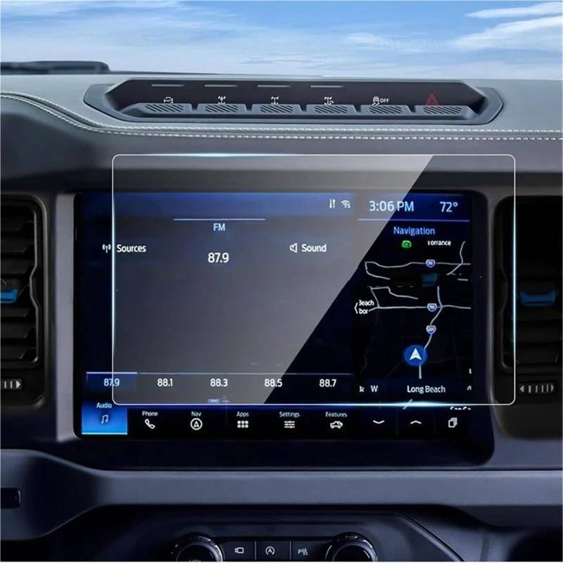 GPS-Displayschutz Für Ford Für Bronco 2021 2022 2023 2024 12 Zoll Oder 8 Zoll Auto GPS Navigation Display Bildschirm Anti-Scratch-Film Gehärtetes Glas Schutz Film Displayschutzfolie(12inch) von DUDUYANG