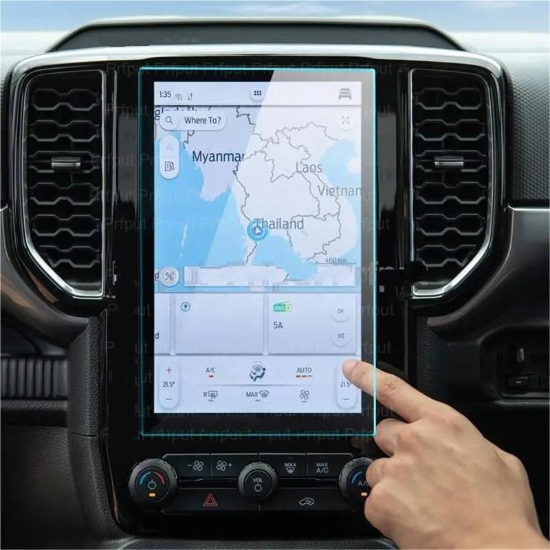 GPS-Displayschutz Für Ford Für Ranger 2022 2023 10 Zoll 12 Zoll Auto GPS Navigation Film LCD Bildschirm Anti-Scratch Film Gehärtetes Glas Screen Protector Displayschutzfolie(10 inch) von DUDUYANG