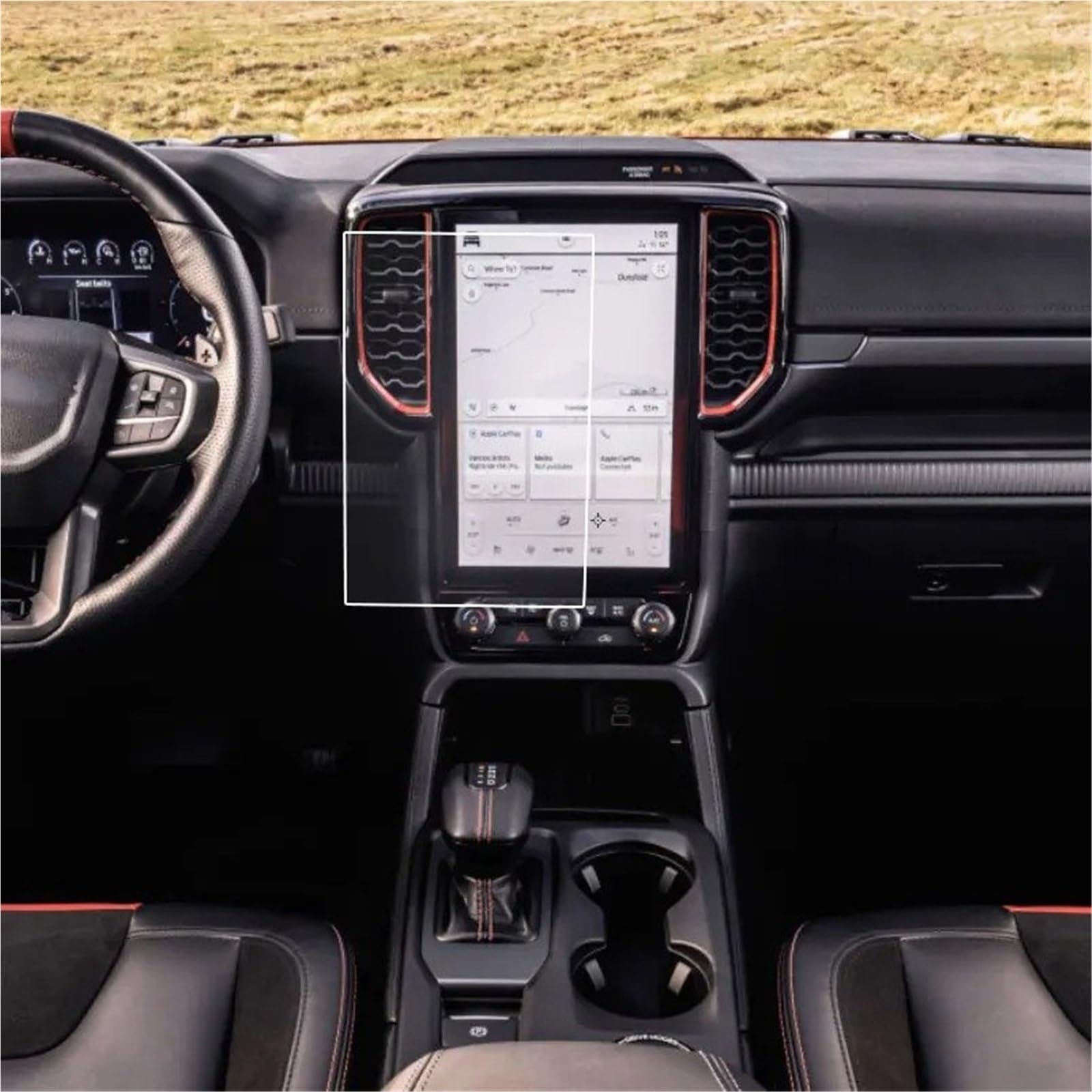 GPS-Displayschutz Für Ford Für Ranger Für Wildtrak Für Raptor 2022 2023 Auto Infotainment GPS Navigation Screen Protector 12 Zoll Gehärtetes Glas Schutz Film Displayschutzfolie von DUDUYANG