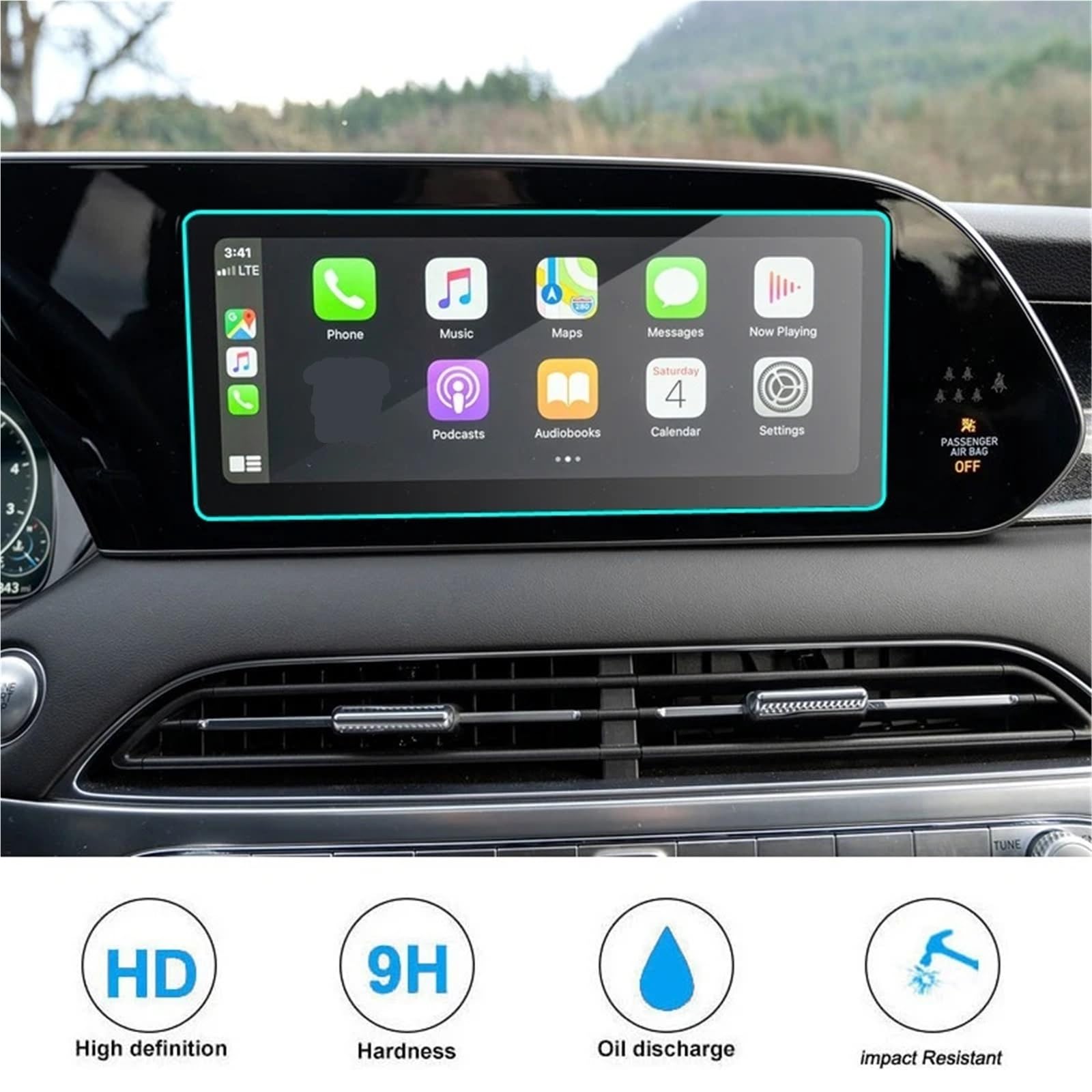 GPS-Displayschutz Für Hyundai Für Palisade 2020 2021 2022 10,25 Zoll Auto GPS Navigation Screen Protector Gehärtetem Glas Bildschirm Stahl Schutz Film Displayschutzfolie von DUDUYANG