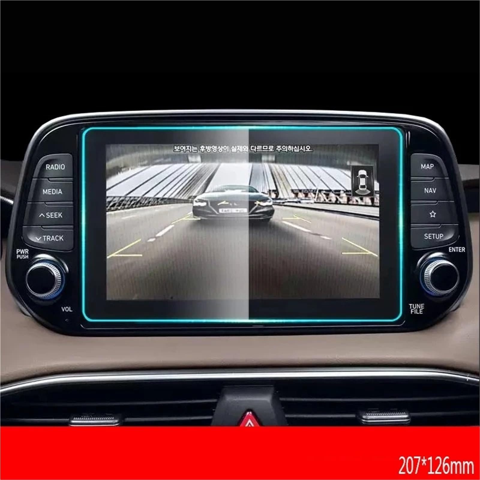 GPS-Displayschutz Für Hyundai Für Santa Fe 2018 2019 2020 8 Zoll Auto GPS Navigation Schutz Film Gehärtetes Glas Screen Protector Refit Anti-Scratch Displayschutzfolie(B) von DUDUYANG