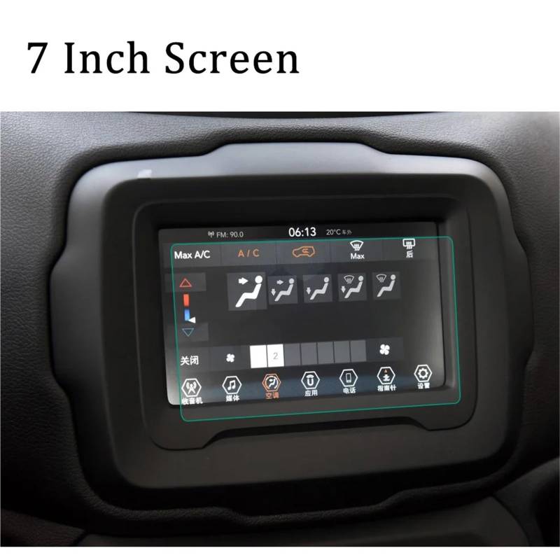 GPS-Displayschutz Für Jeep Für Renegade 2018 Zubehör Navigation Screen Protector Gehärtete Folie 7 Zoll 8,4 Zoll Auto Media Touch Display Schutz Displayschutzfolie(7 inch) von DUDUYANG